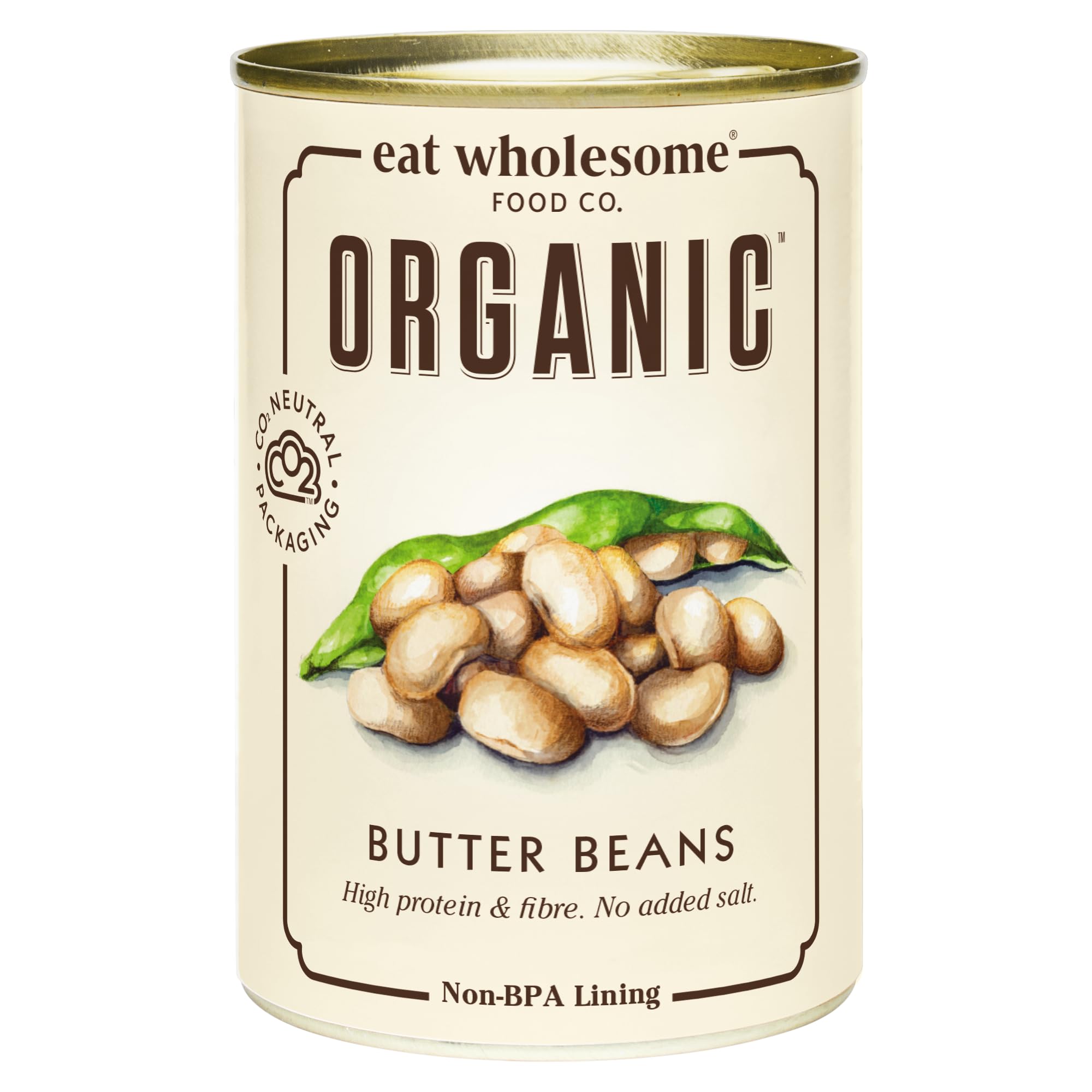 Eat Wholesome Organic Butter Beans, 400 g (Pack of 12)