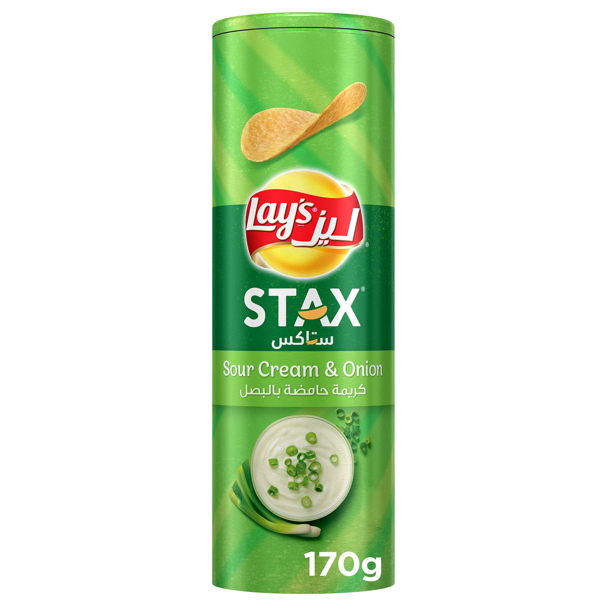 Lay's Stax Potato Crisps Sour Cream & Onion 170g