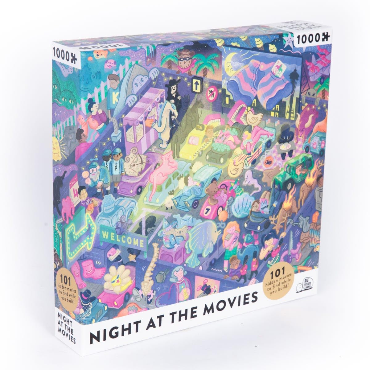 Night at the Movies: Movie Jigsaw Puzzle for Adults (1000 pieces) Filled with 101 Riddles to Solve | Best Christmas Board Games