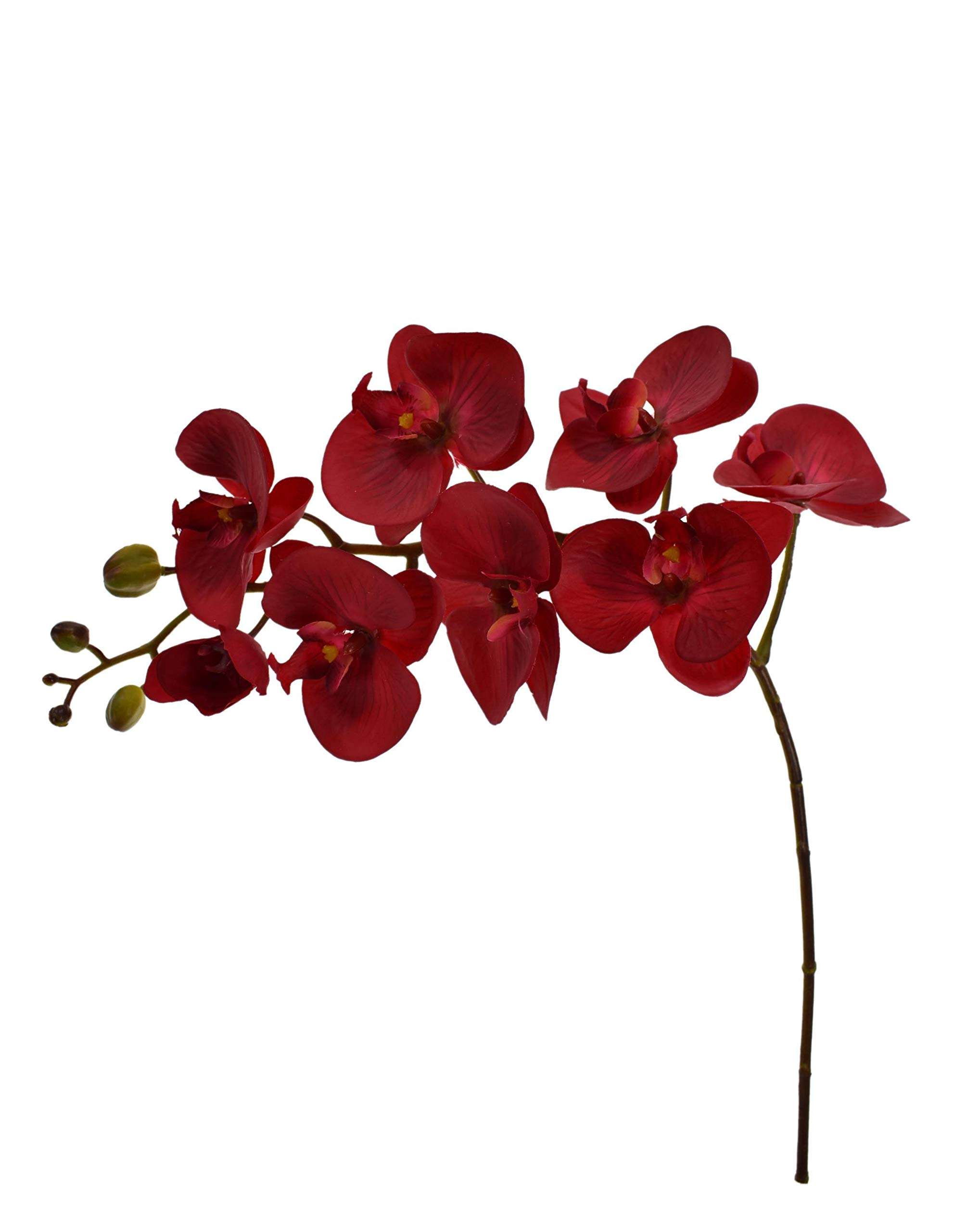 YATAI Artificial Orchid Flowers, Elegant Lifelike Phalaenopsis Flowers, Orchid Fake Flowers for Vase Filling, Long-Lasting, No Maintenance Artificial Flowers for Home Office Decor, Ideal Gift, (Red)