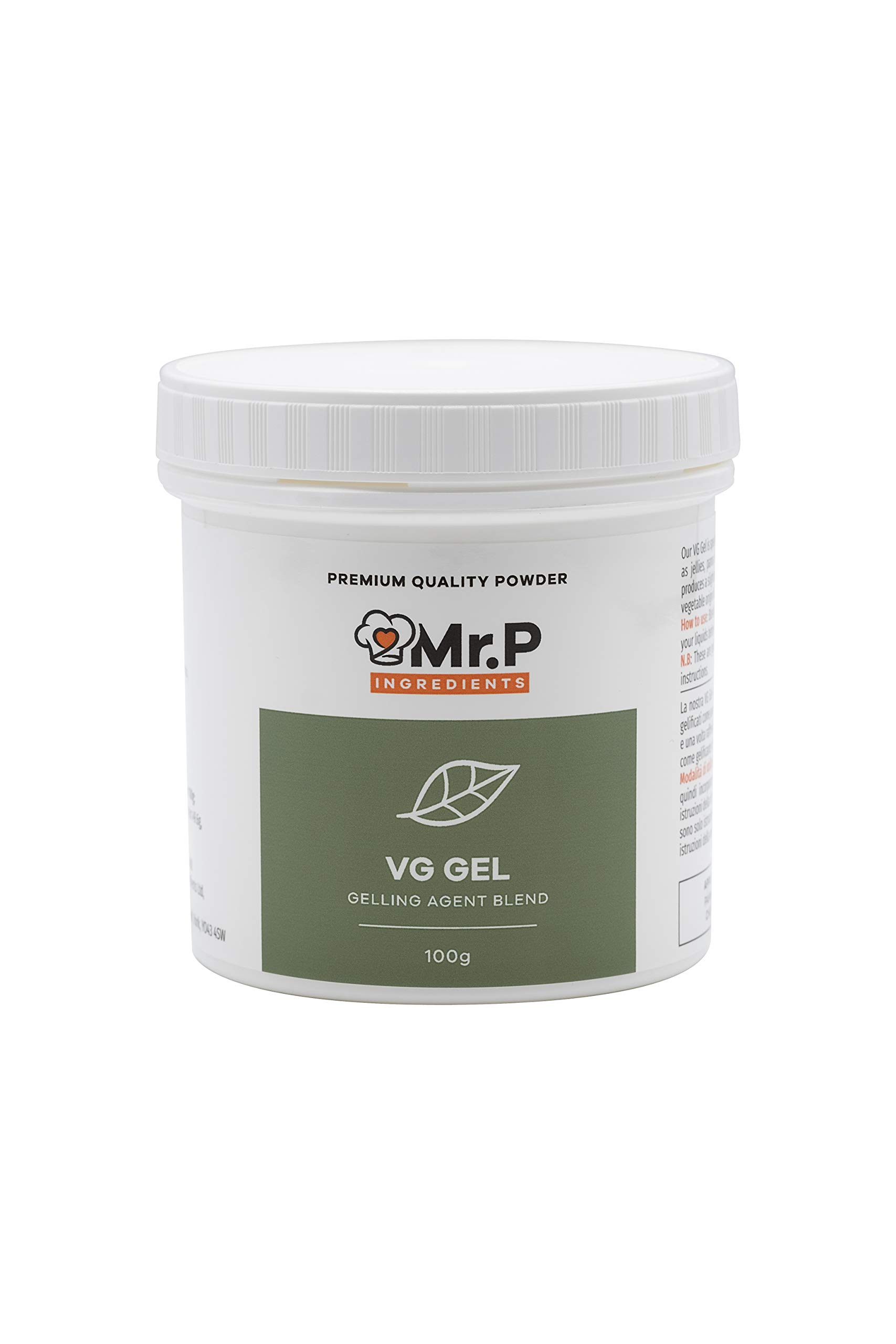 Mr.P Ingredients VG Gel 100g Powder Gelling Agent Special Blend Vegan Vegetarian Gluten Free (Recyclable Pot)