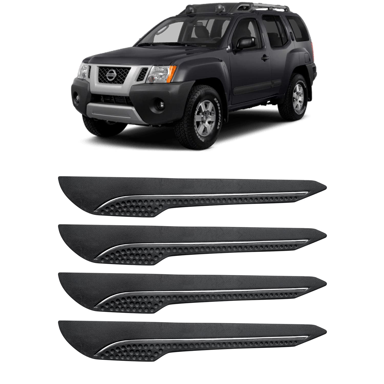 AOSIS-Car Bumper Protector/Bumper Guard for Nissan Xterra with Single Chrome Stripe (4-Pcs)