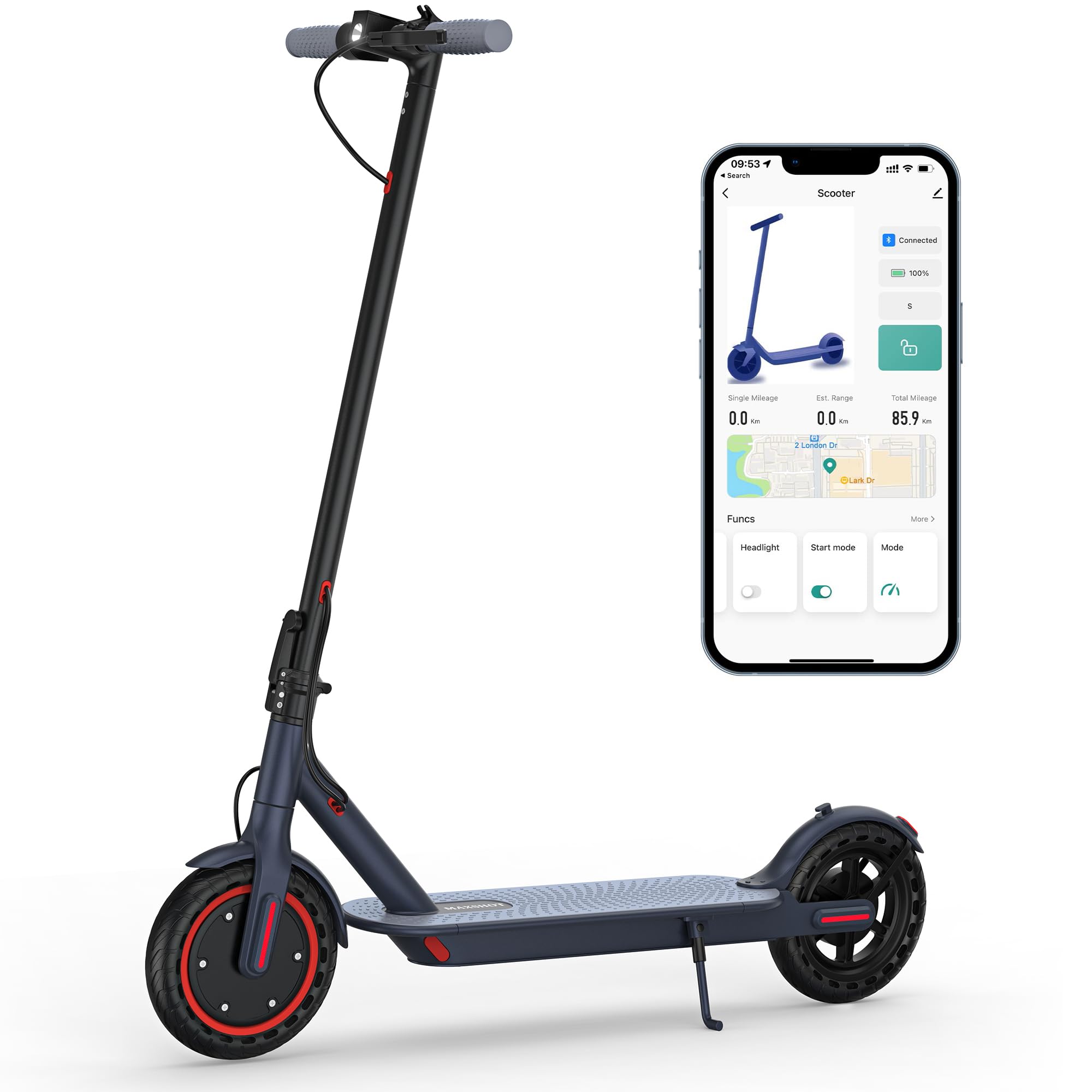 Electric Scooter for Adults, 8.5" Tires/10 Tires, 19/22Mph, 350W/500W Motor, 21-28 Miles Long Range, Folding E-Scooter with Dual Suspension and Braking System, Smart Control(V1/SPRO/MAX)