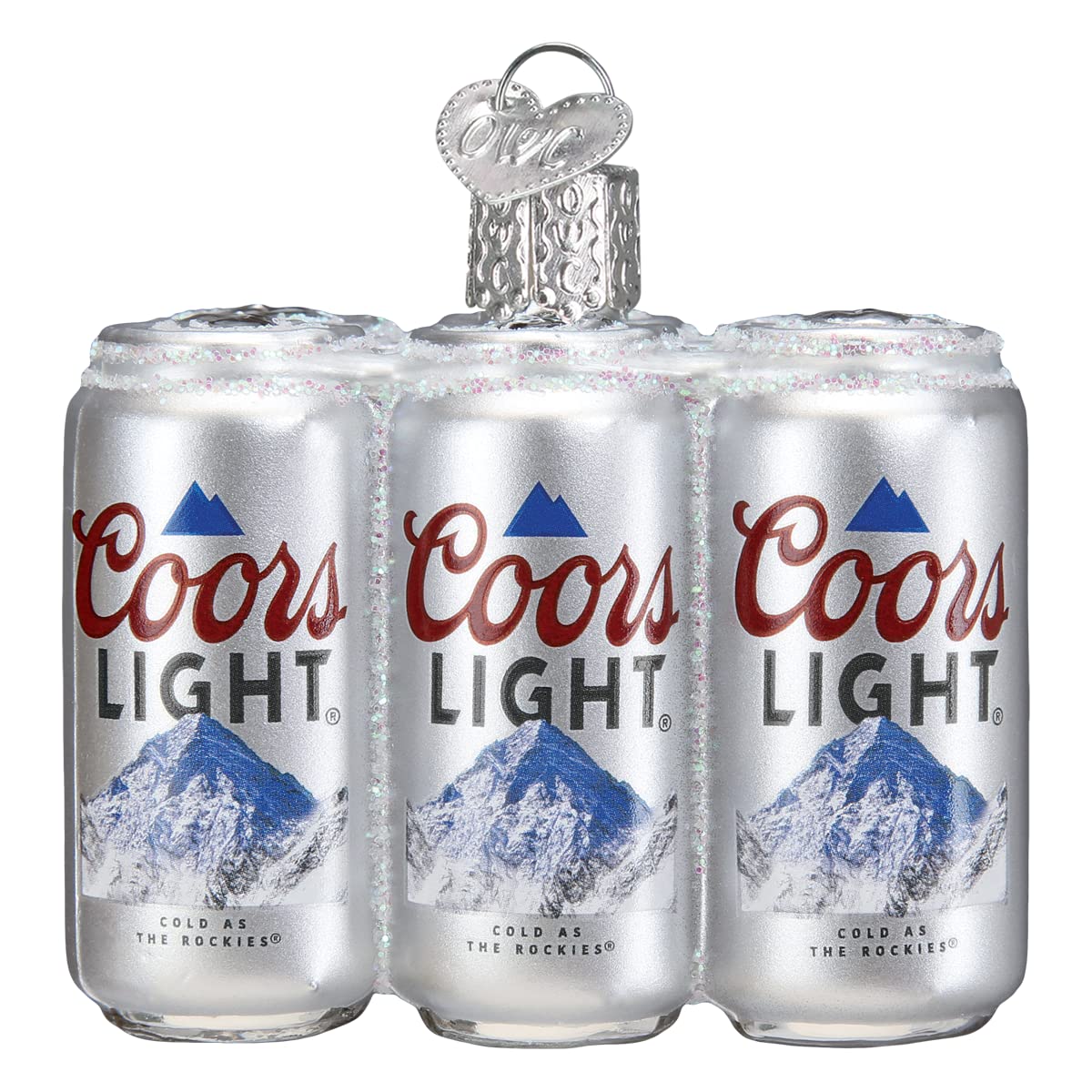 Old World Christmas Coors Light Six Pack Glass Blown Ornament for Christmas Tree