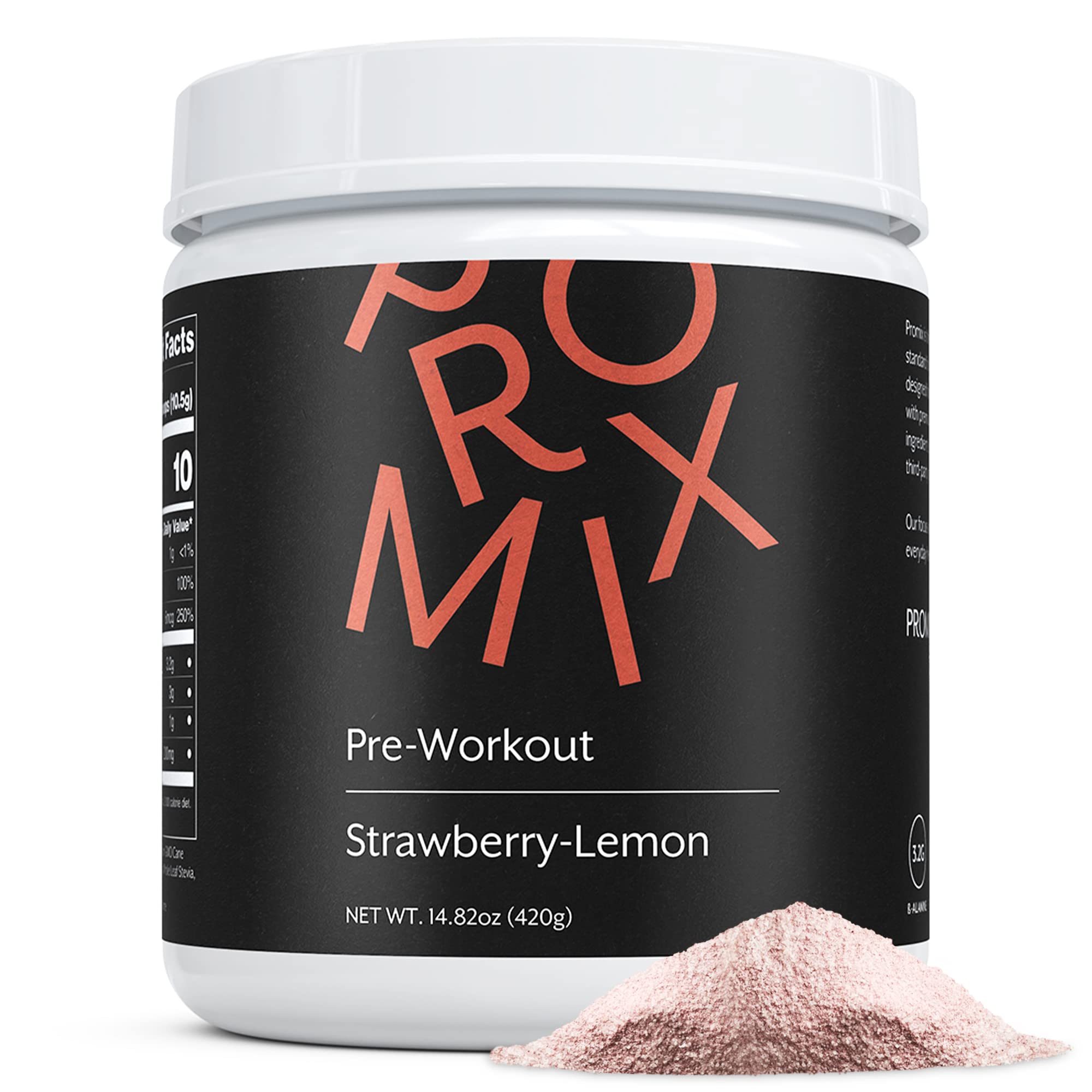 Promix Pre-Workout Powder, Strawberry Lemon - Maximize Focus & Performance - Helps Muscle Gain, Endurance & Enhanced Energy - Vitamin B12, Caffeine, Beta-Alanine & L-Tyrsosine - Gluten & Dairy-Free