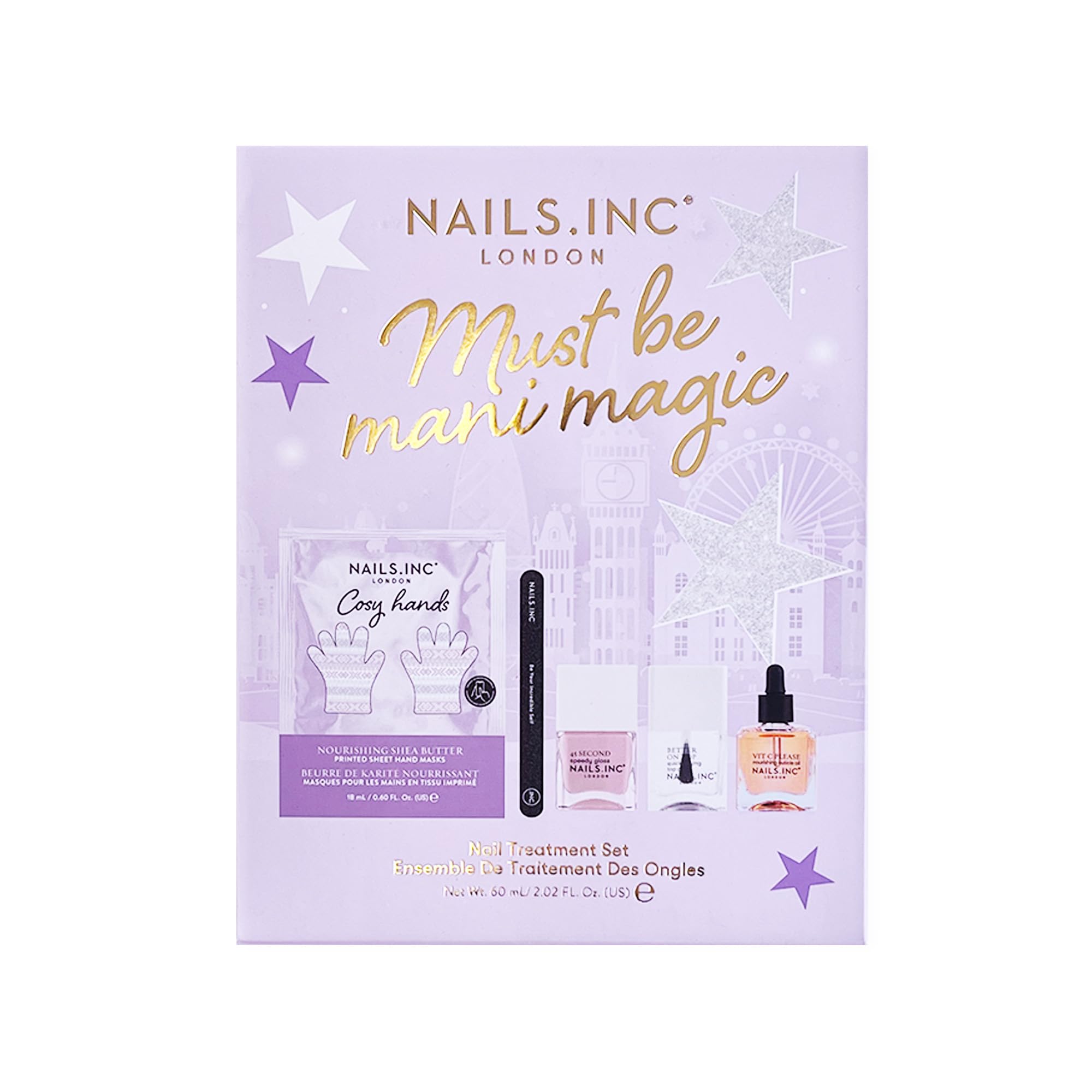 Nails.INC Must Be Mani Magic Manicure Treatment Set, Includes Nourishing Cosy Hands Hand Mask, Nail File, Cuticle Oil, Nail Shade and Top Coat