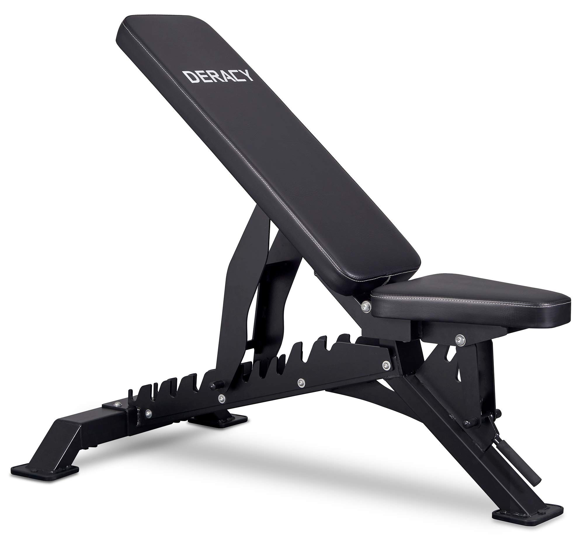 DERACY Deluxe Adjustable Weight Bench for Full Body Workout, Weight Capacity 1100 lbs, Incline and Flat Weight Bench for Indoor Workout, Home Gym