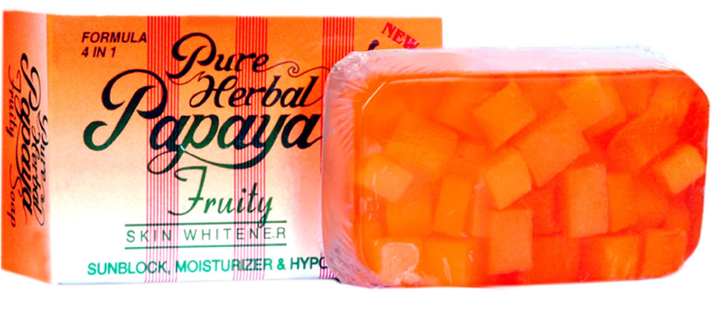 Pure Herbal Papaya Fruity Soap 4 In 1 Skin Whitening Soap 1Pc (135 g)