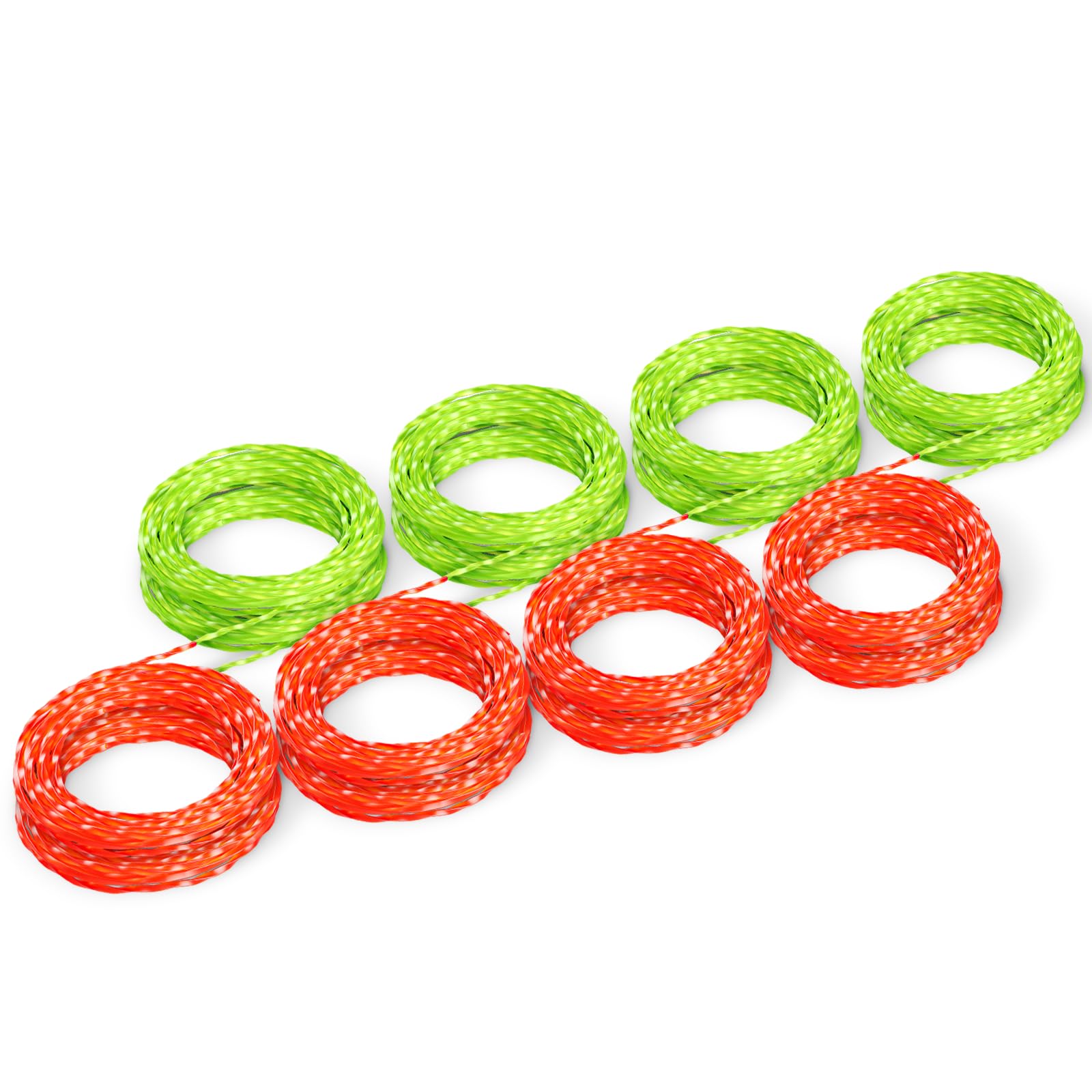 Eventronic8 Pack AL2420PD Replacement Twisted Trimmer Line Compatible with All EGO 15-Inch String Trimmers Weed Eater, Dual Color Pre-Cut 0.095" 112Ft Weed Wacker String line for EGO Trimmers String