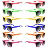 MIAHART Kids Sunglasses Bulk Neon Colors Party Glasses Favors for Boys and Girls Summer Beach Pool Party