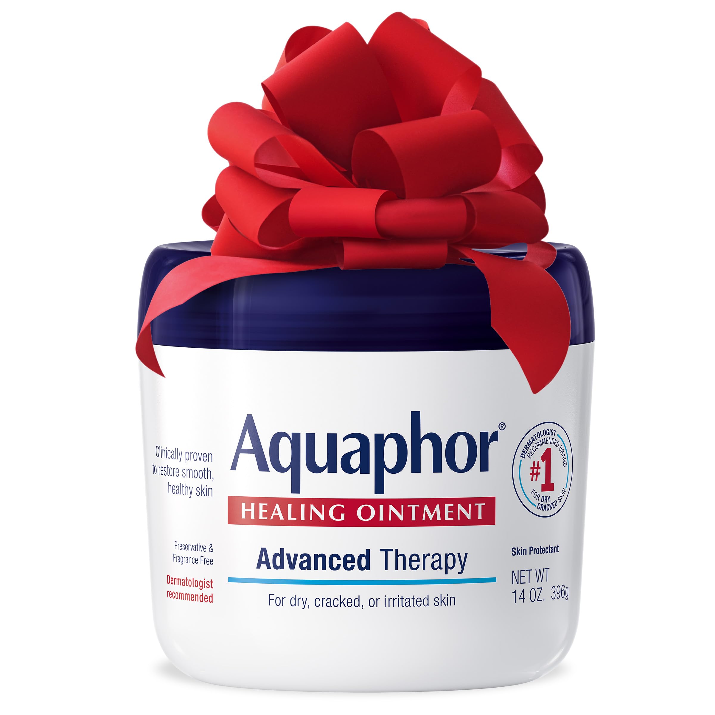 AquaphorHealing Ointment, Advanced Therapy Skin Protectant, Dry Skin Body Moisturizer, Multi-Purpose Healing Ointment, For Dry, Cracked Skin & Minor Cuts & Burns, 14 Oz Jar