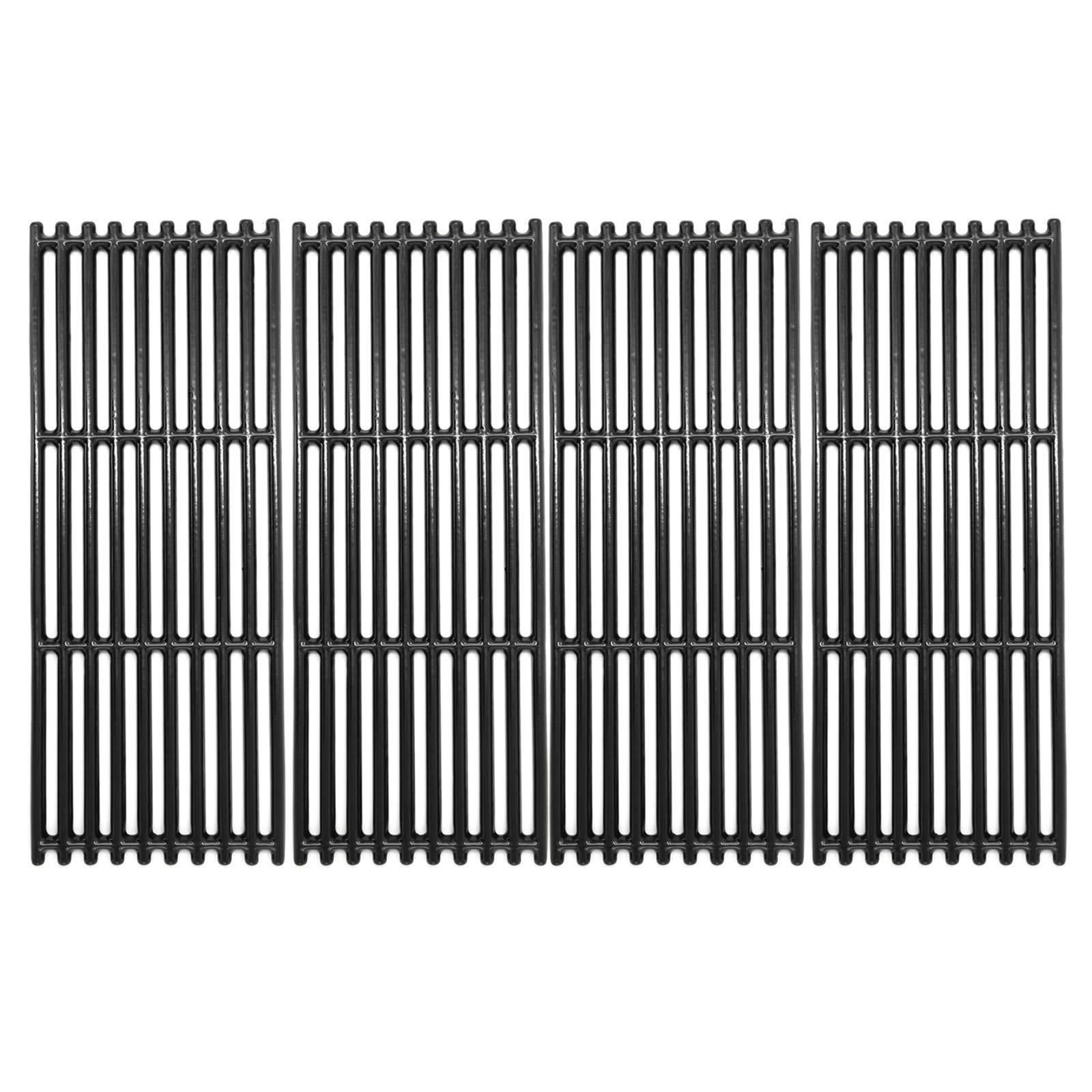 HongsoPolished Porcelain Coated Cast Iron Cooking Grill Grid Replacement for Charbroil 463241413, 463241414, 466241414 Gas Grill Models, 18 3/16 Inch BBQ Grill Grates, Set of 4 (PCB0084)