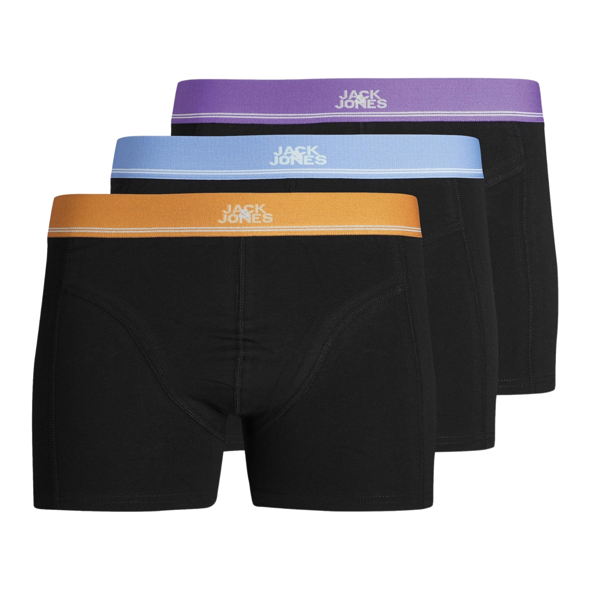 JACK & JONES Men Jackonga Solid Trunks 3 Pack Boxer Shorts