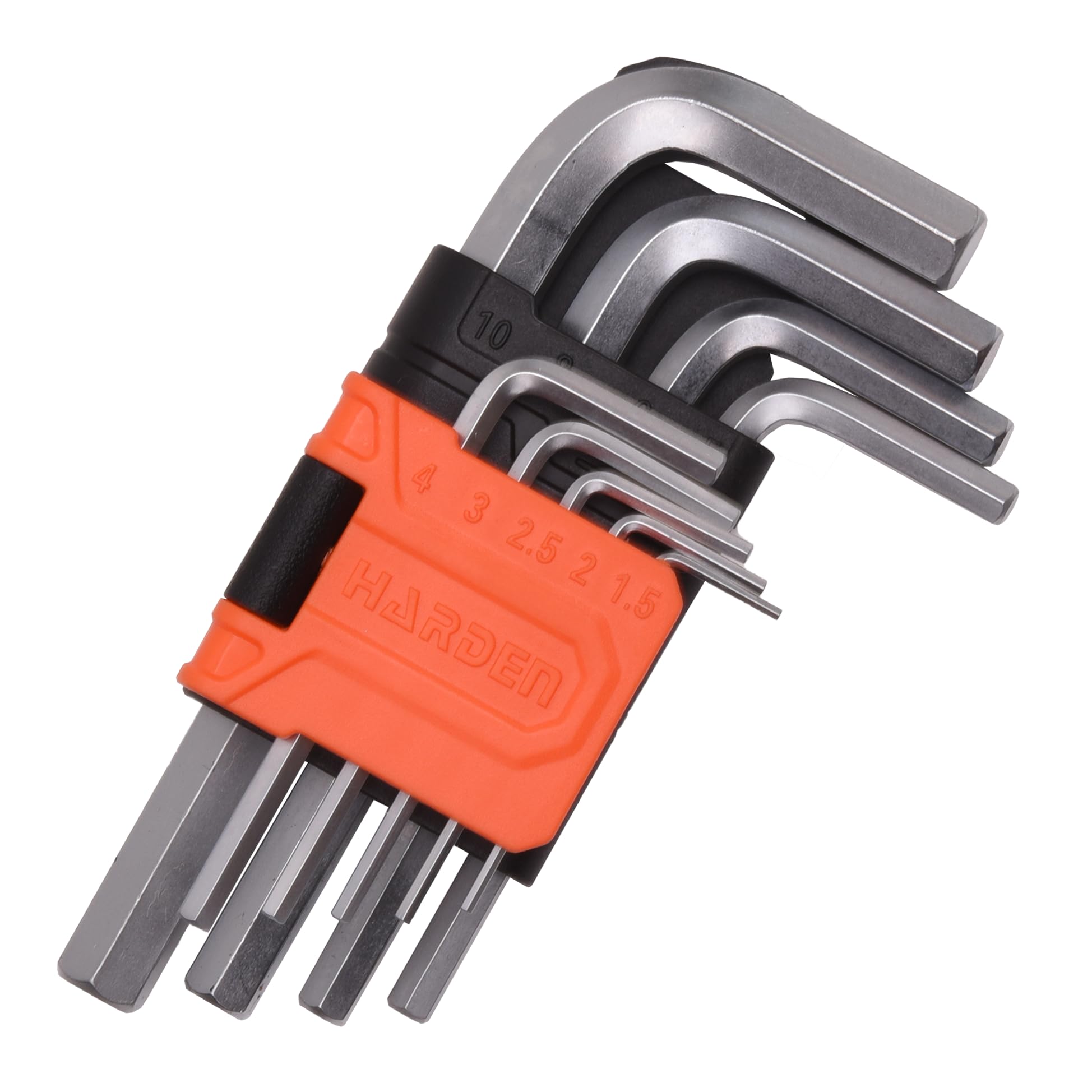 Harden 9PCS Medium Hex Key Wrench - Strong Grip- Durable - Easy to Carry - Plastic Clip for Storing - 540602