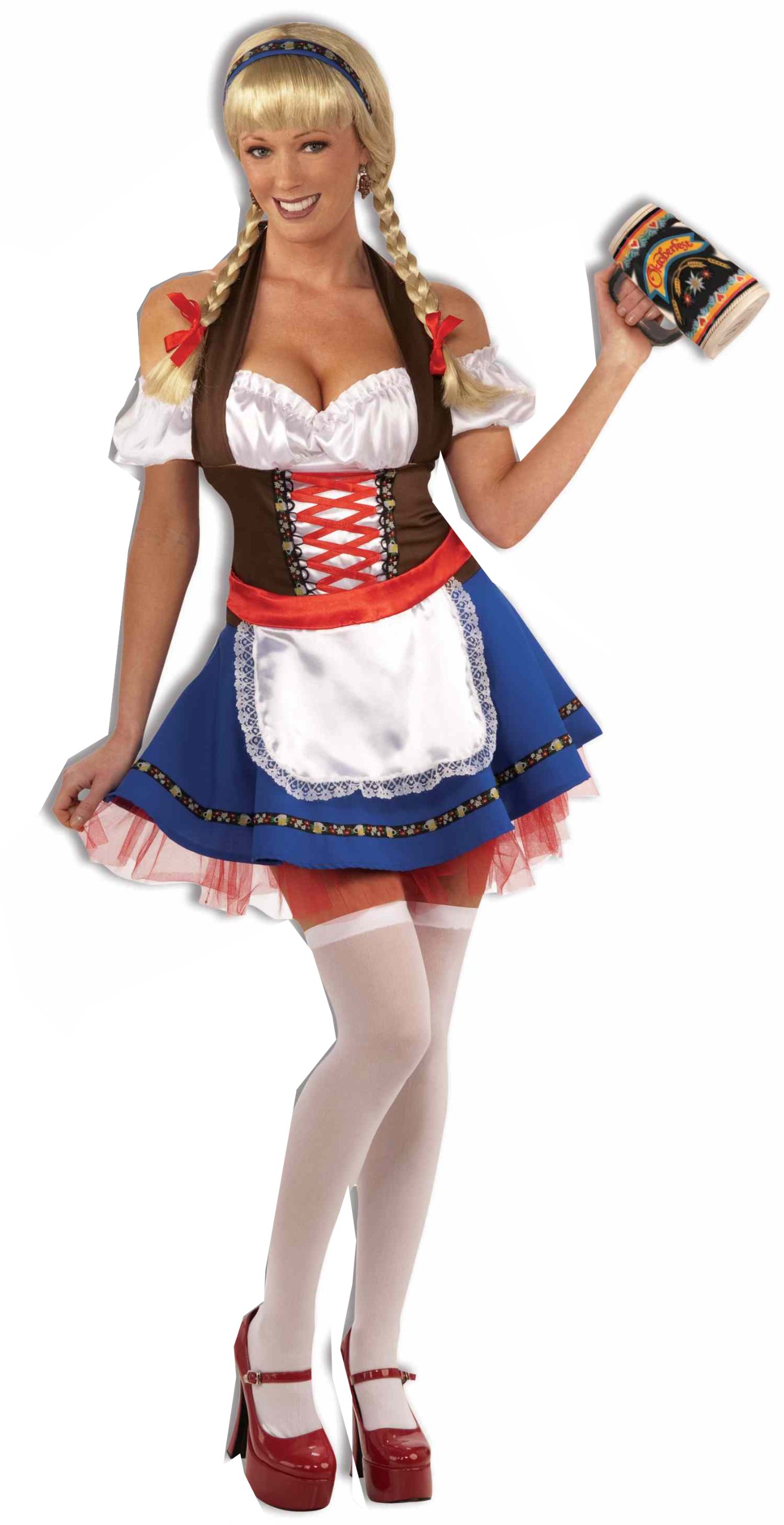 Forum Novelties Oktoberfest Fraulein, Red/White/Blue, X-Small Costume 65943