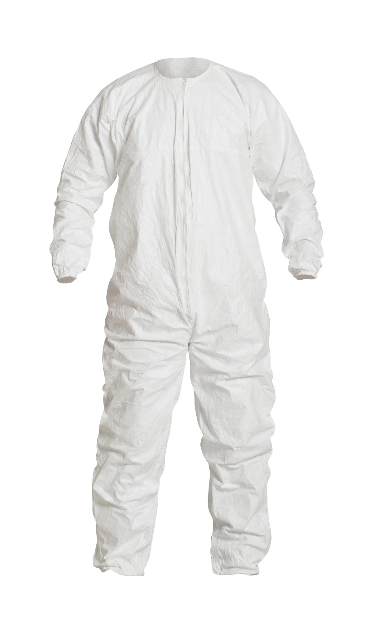 DuPont Tyvek IsoClean Zip Front Coverall with Elastic Cuffs and Ankles, White, 2X-Large, 25-Pack