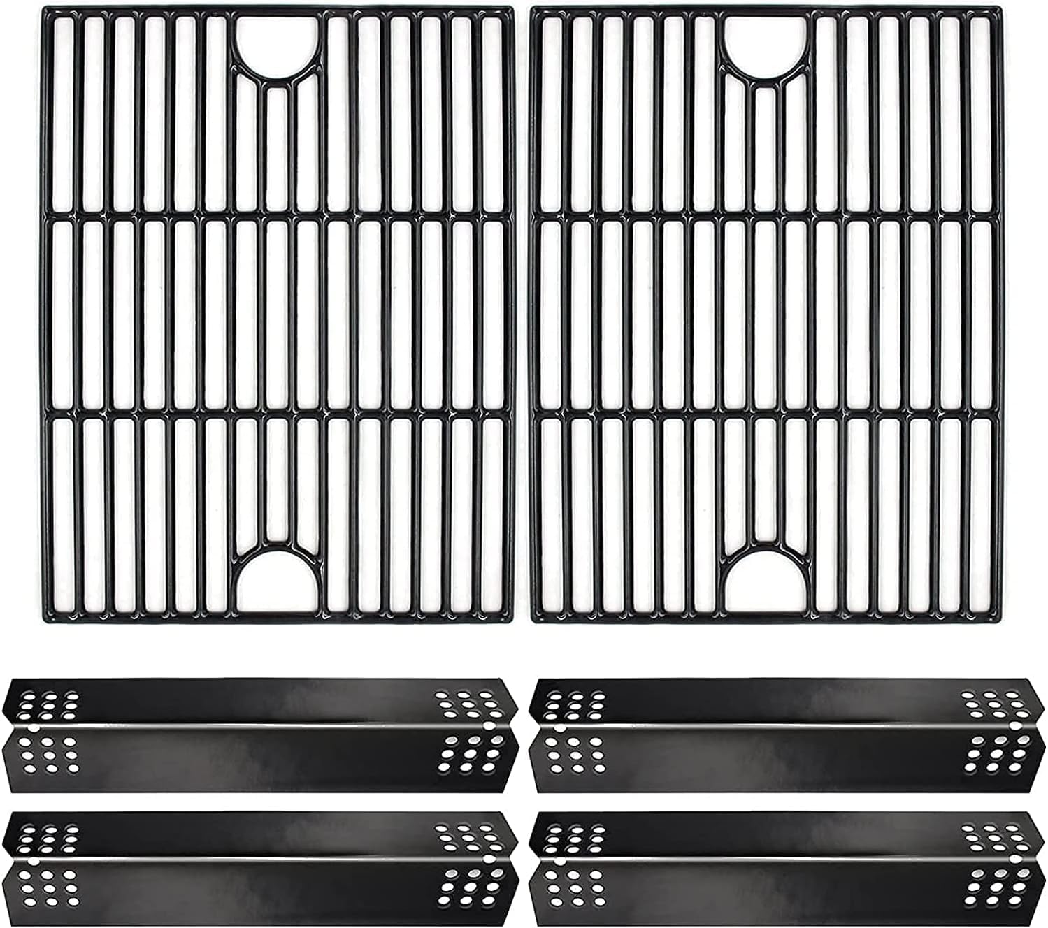 Hongso17" Cooking Grill Grates and 14 9/16" Heat Plates Replacement Parts for Nexgrill 720-0830H, 720-0697E, Members Mark 720-0830F, Uberhaus 780-0003 Grills