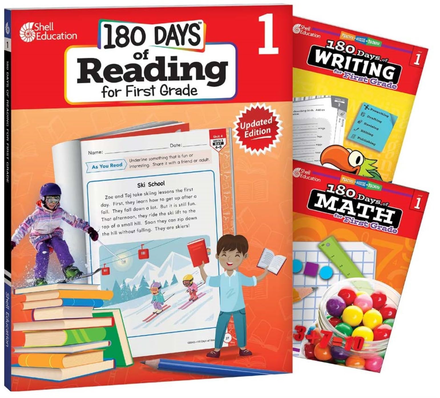 180 Days: Includes Reading 2nd Edition, Writing, and Math for 1st Grade Practice Workbook for Classroom and Home, Cool and Fun Practice Created by Teachers (180 Days of Practice)