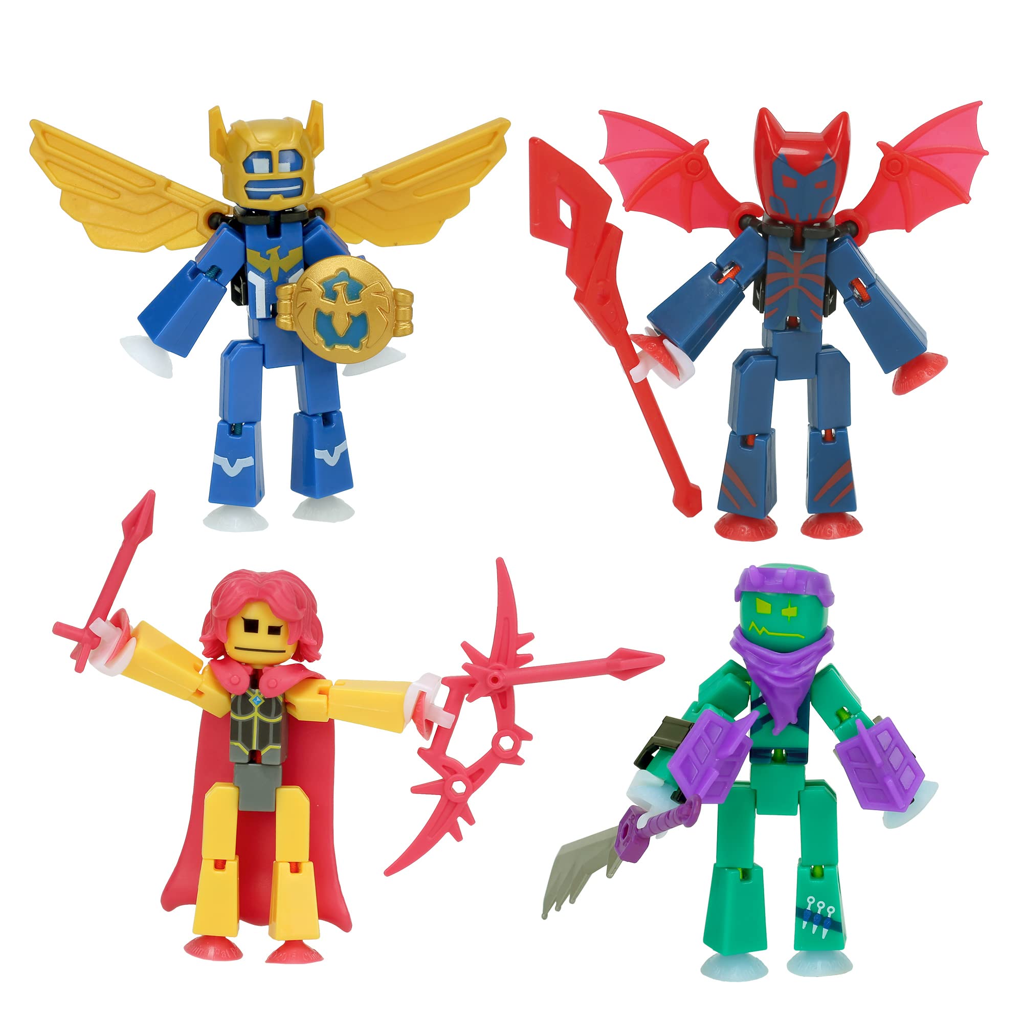 Zing StikBot Legendz Series 1 - Includes Valor, Ruebell, Dominus and Raze Oni - Collectible Action Figures and Accessories, Stop Motion Animation, Ages 4 and Up