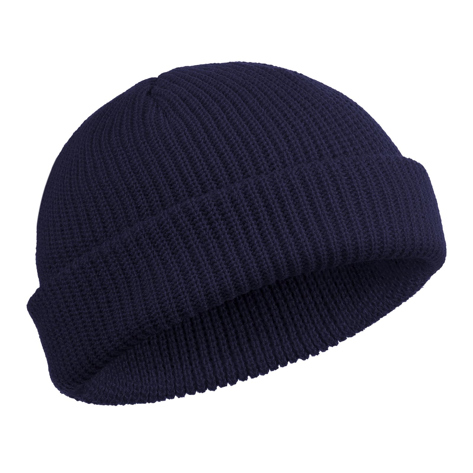 SATINIOR Trawler Beanie Watch Hat Rollup Edge Skullcap Fisherman Winter Beanie Hat Unisex (Navy)