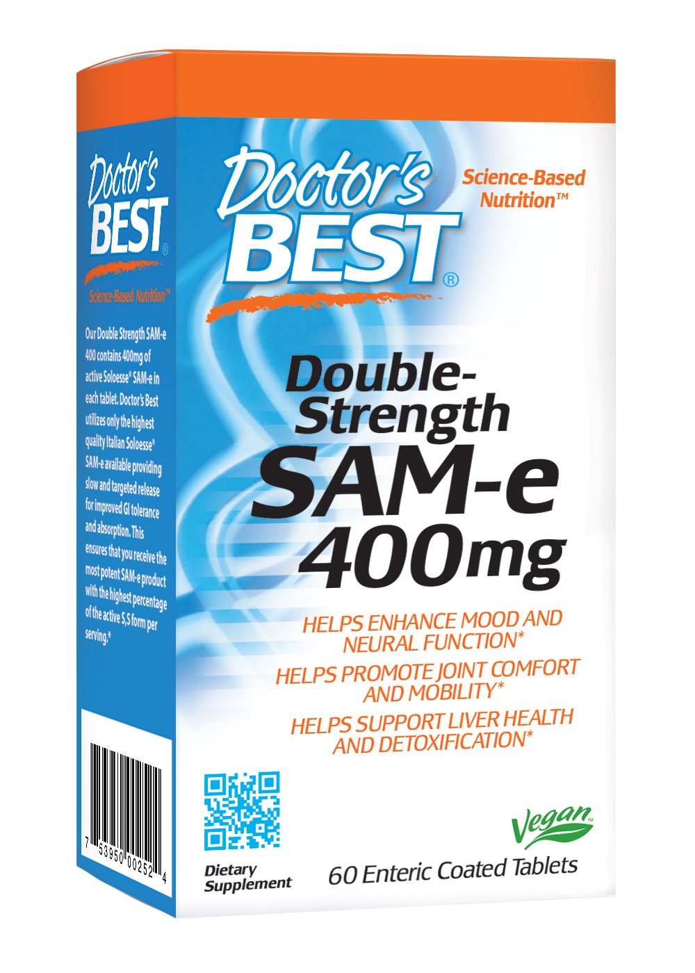 Doctor's Best Sam-E 400 Tablets, Count