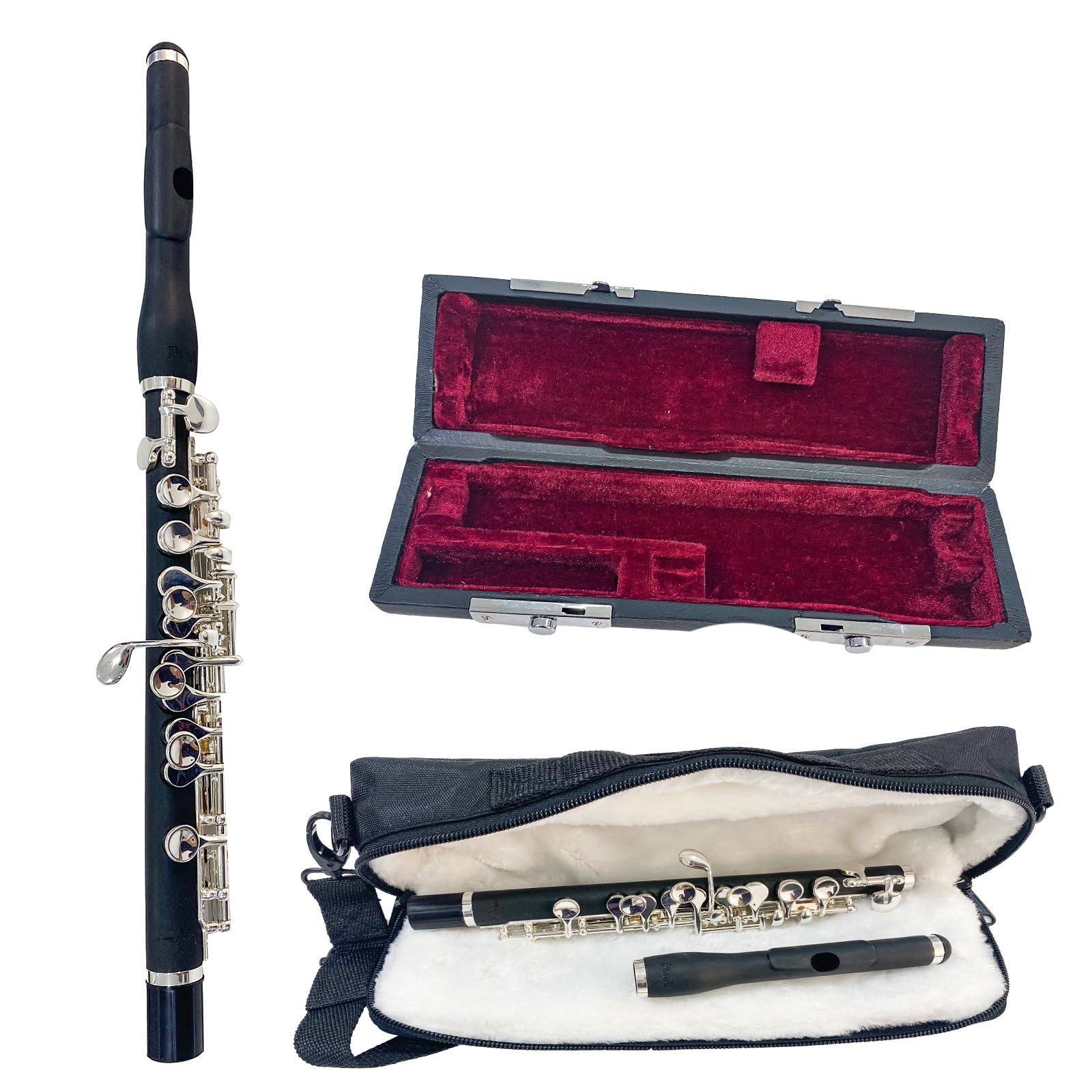 AUROSUSASW-P6 Piccolo FluteGrenaditte composite body, high-wave bulb style headjoint, silver plated keys, pointed arms, split E mechanism with Case