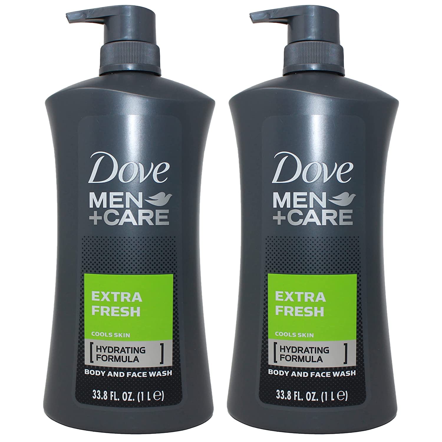 DoveMen Body Wash Extra Fresh 1 Liter (33.8 Oz) - Pack of 2