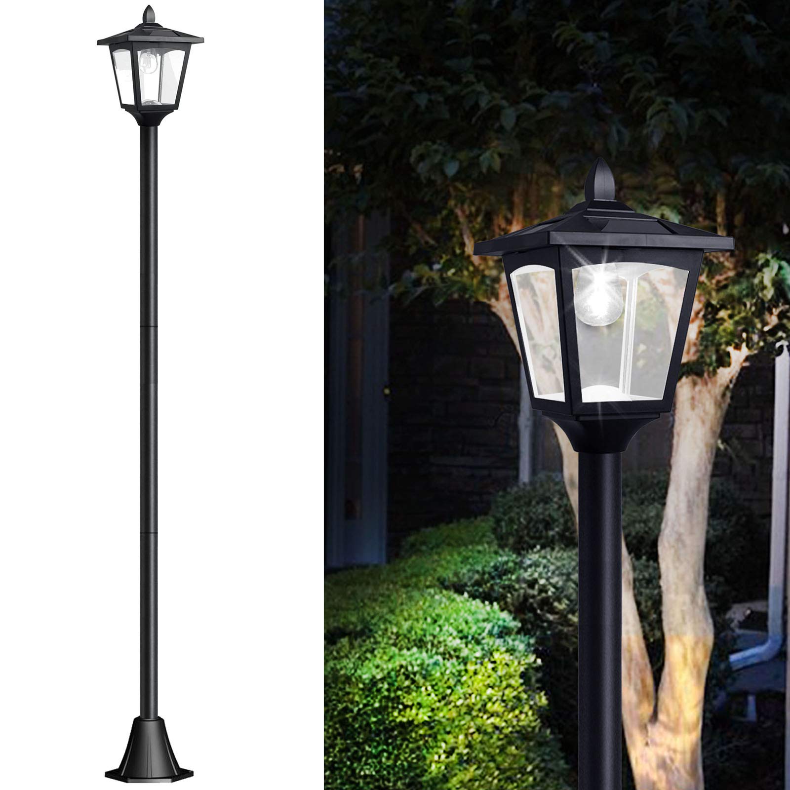 Buy 68'' Solar Lamp Post Lights Outdoor, Solar Powered Vintage Street