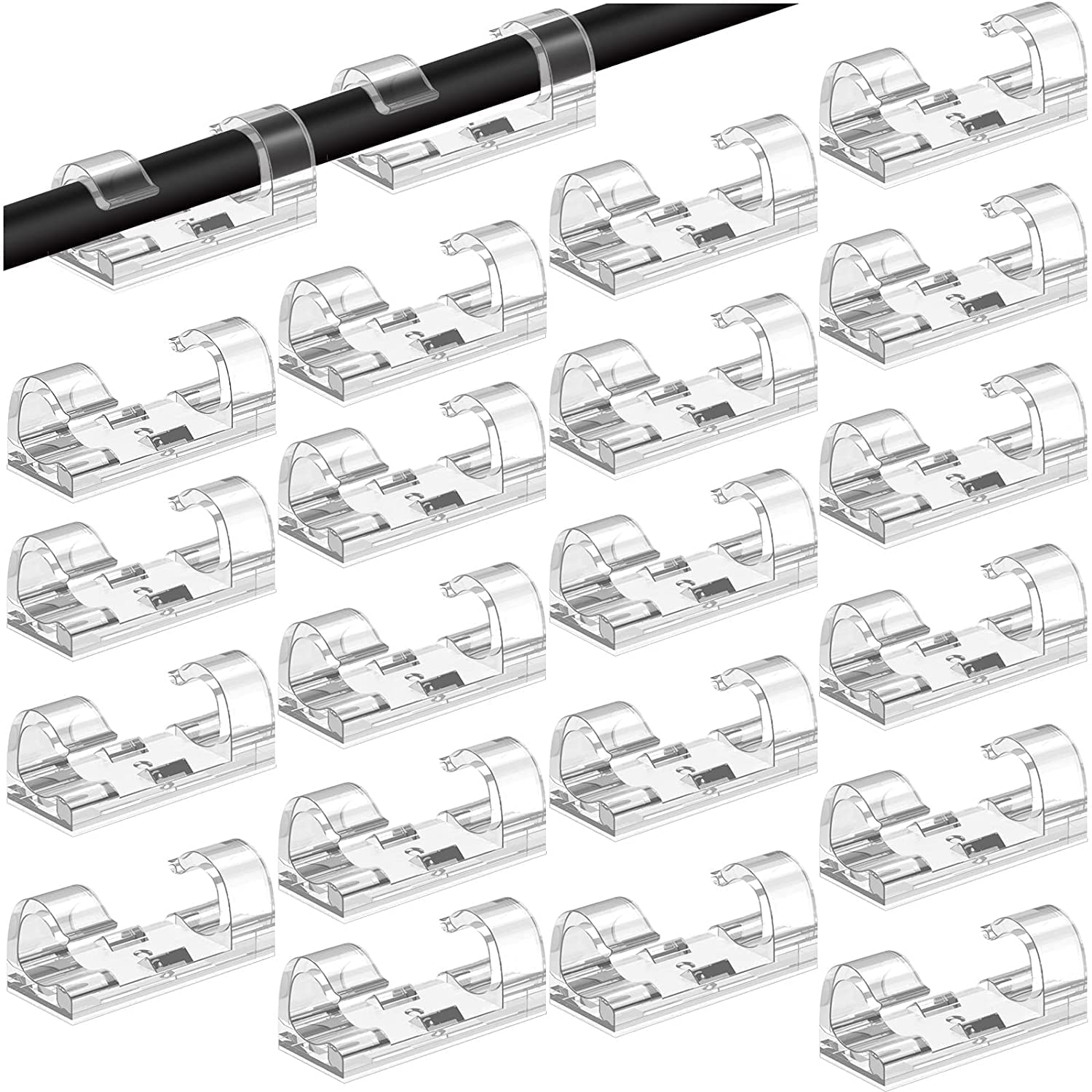 VRM FabHAREKRUSHNA Enterprise 40pcs Self Adhesive Cable Management Clips, Cable Organizers Sticky Wire Clips Cord Holder for TV PC Laptop Ethernet Cable Desktop Home Office