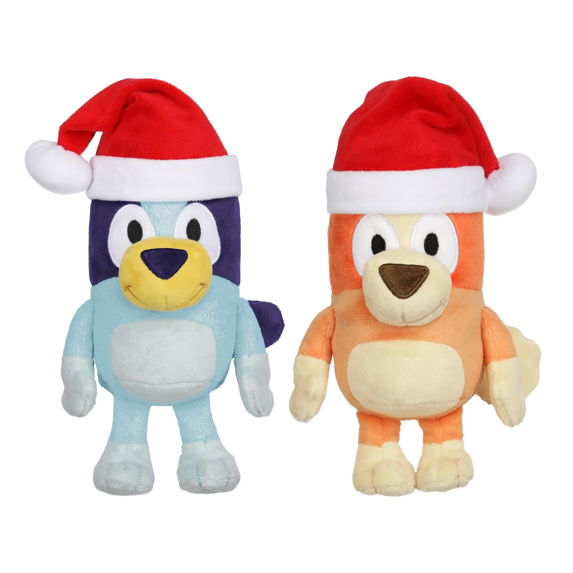 Bluey7-8" Plush Soft Toy Bundle Includes Festive and Bingo Christmas Holidays Season Plush with Santa Hats