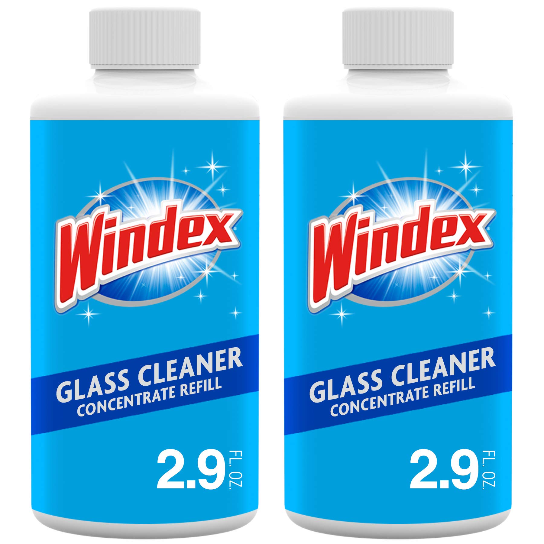 Windex Glass and Window Cleaner Concentrate, Two 2.9 oz Glass Cleaner Refill Bottles