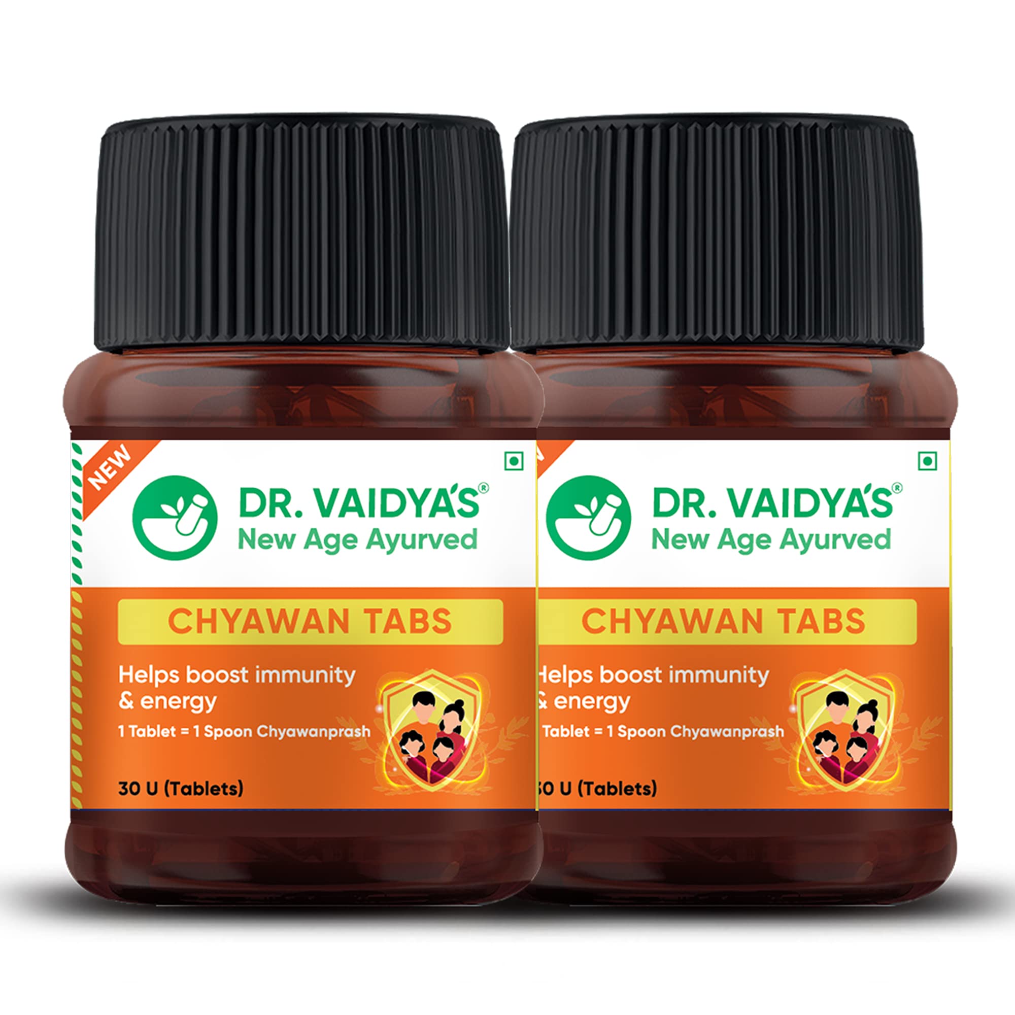 Dr. Vaidya's Chyawan Tablets | With 43 Chyawanprash Herbs | For Immunity & Health | (30 Tablet Each) Pack of 2