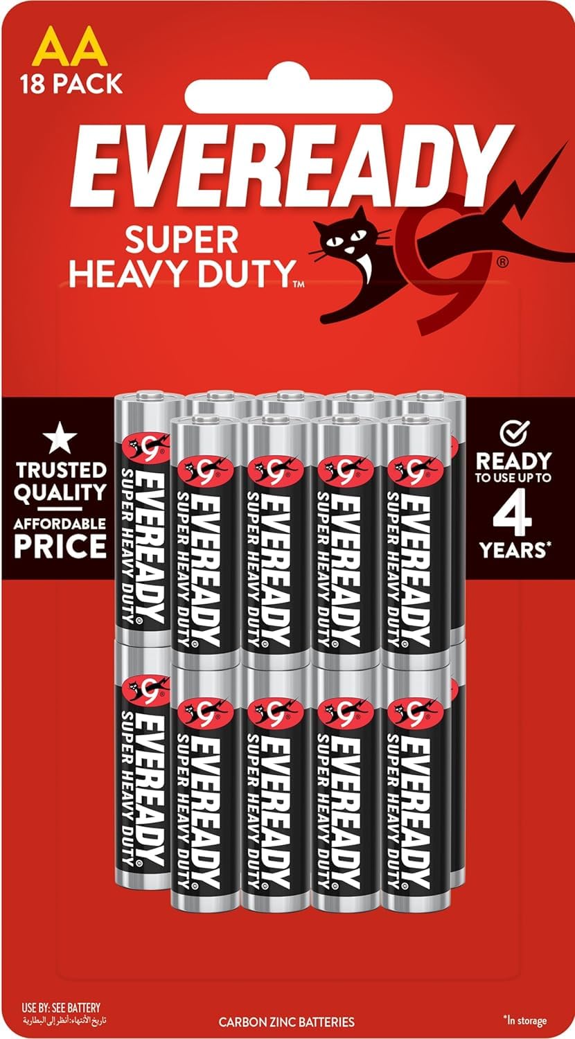 Eveready Super Heavy Duty AA Batteries Pack of 18