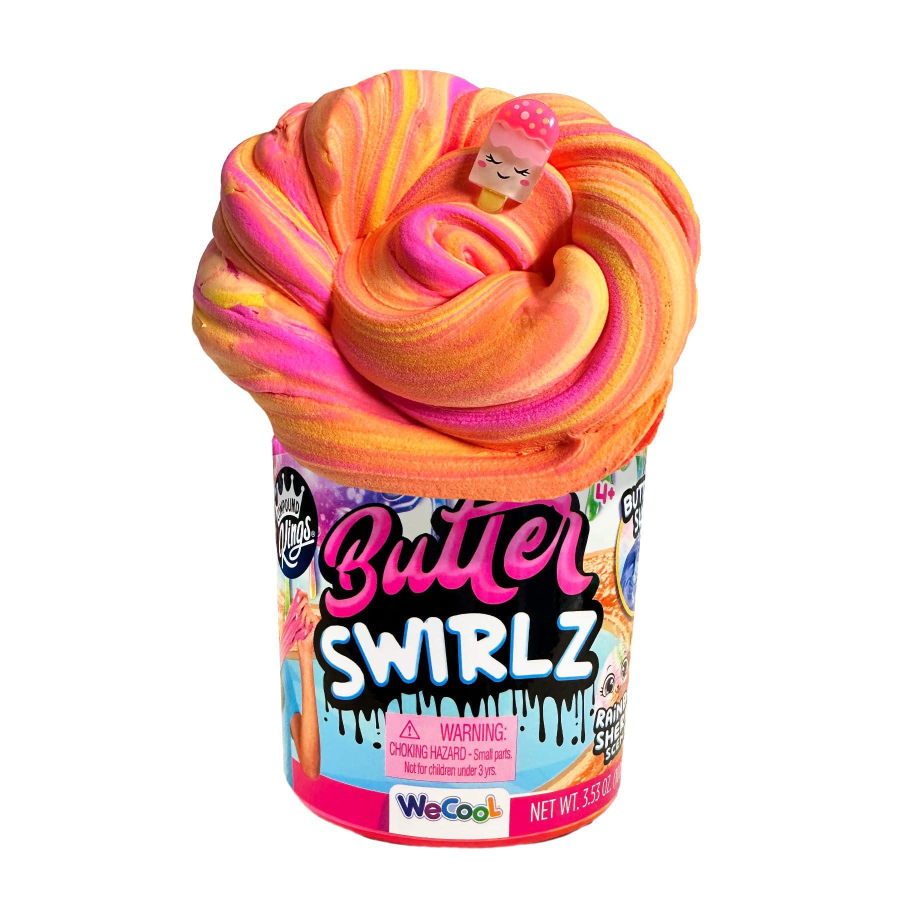 COMPOUND KINGSButter Swirlz Slime Jar |Sensory Toys | Non-Sticky | Stress Relieving Tactile Play | Rainbow Sherbet Scented | Ages 4+