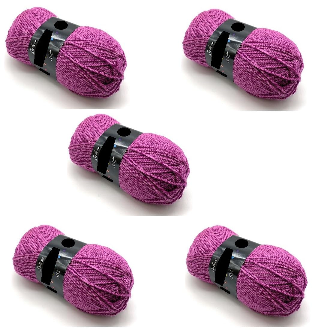 Pack of 5 x 100g Balls Cygnet Purple Double Knitting Wool - Light Mauve