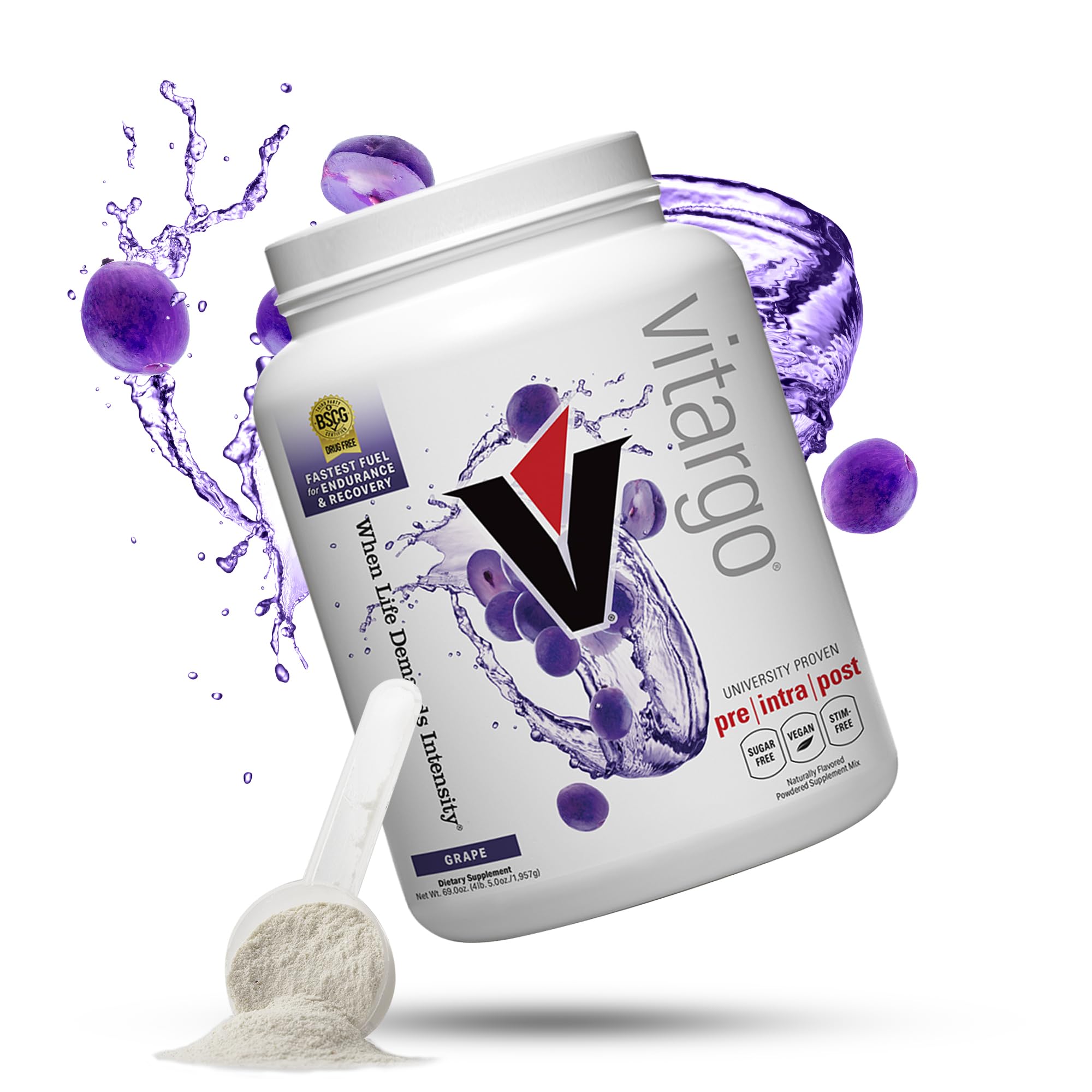 Vitargo Carbohydrate Powder Supplement for Recovery, Endurance, Gain Muscle Mass (4 Lb, Grape)