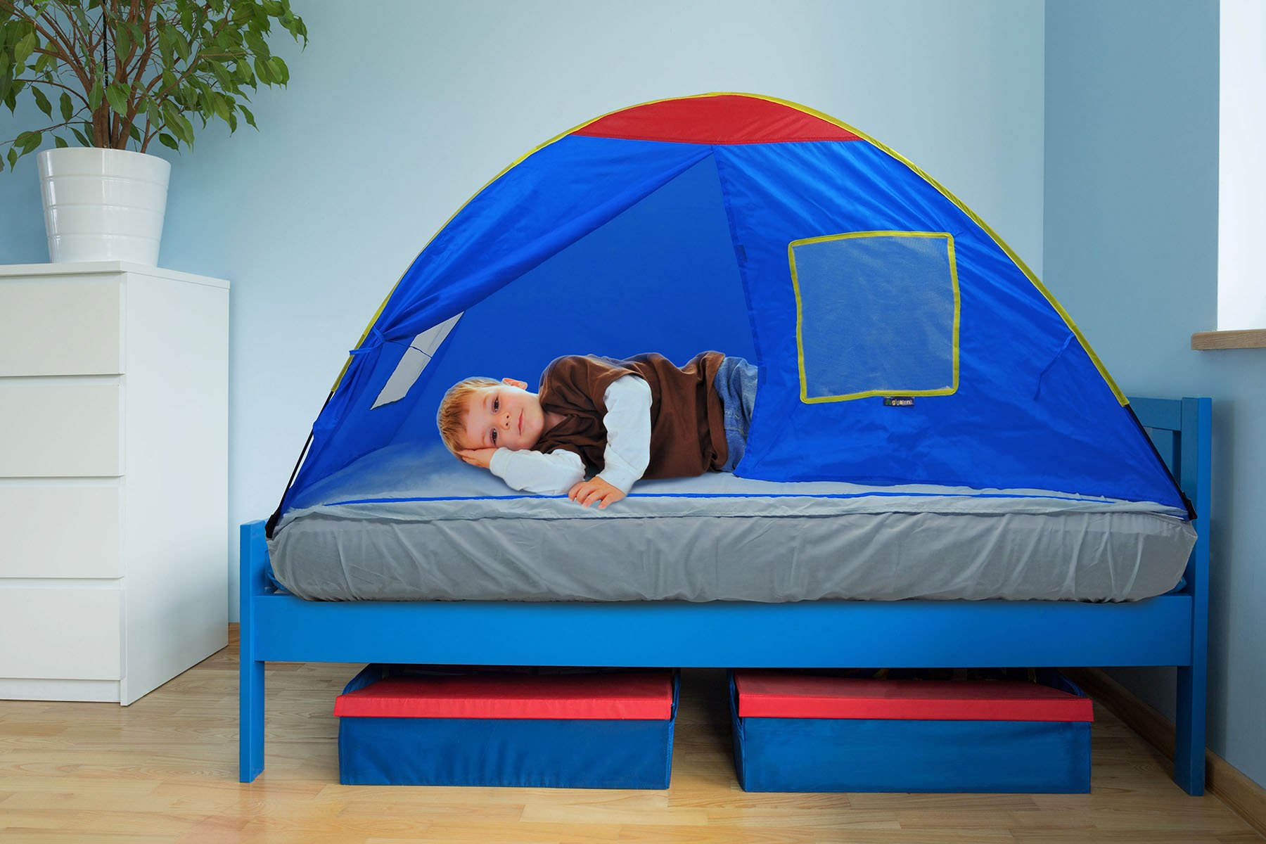 Gigatent Dream House Bed Tent (Blue, Double/Full)