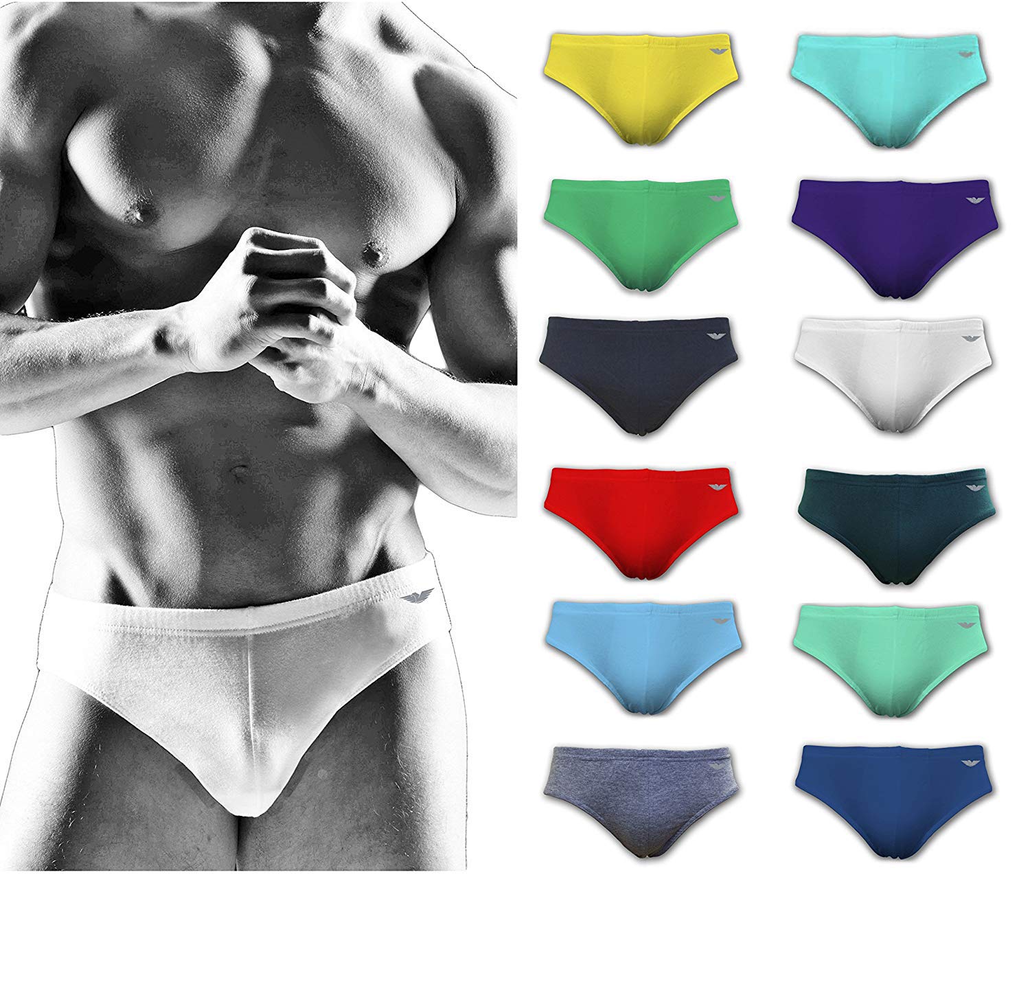 AMERICAN ACTIVE 24/7 Basics Men's 12 Pack Sport Bikini Briefs