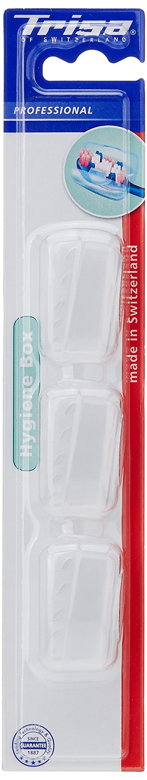 Trisa Hygiene Box (Pack Of 3), For hygenic storage of toothbrushes at home or on the move, made in Switzerland