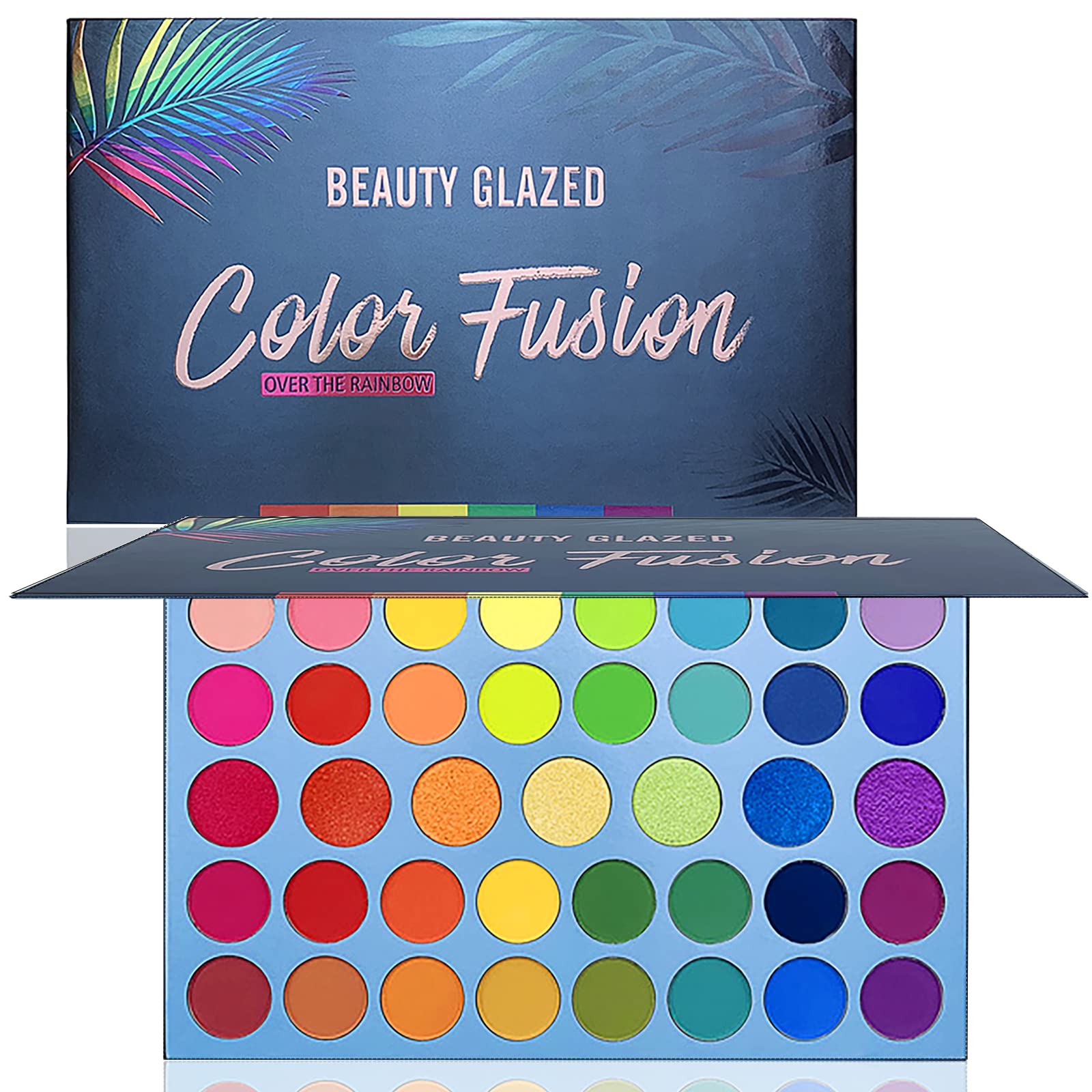 Color Fusion Eyeshadow Palette Highly Pigmented 39 Shades Pink Purple Matte and Shimmers Makeup Palette, Blendable Waterproof Eye Shadow, No Flaking, Little Fall Out, Stay Long, Hard Smudge, Cruelty- Free Makeup Pallet, Full Face Eye Make Up for Beginners Any Skin Tones Shading and Contouring