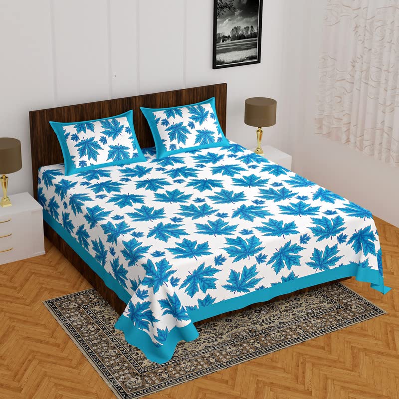 MSKS 100% Pure Cotton Sanganeri Jaipuri Printed Double Bedsheet with 2 Pillow Covers_38