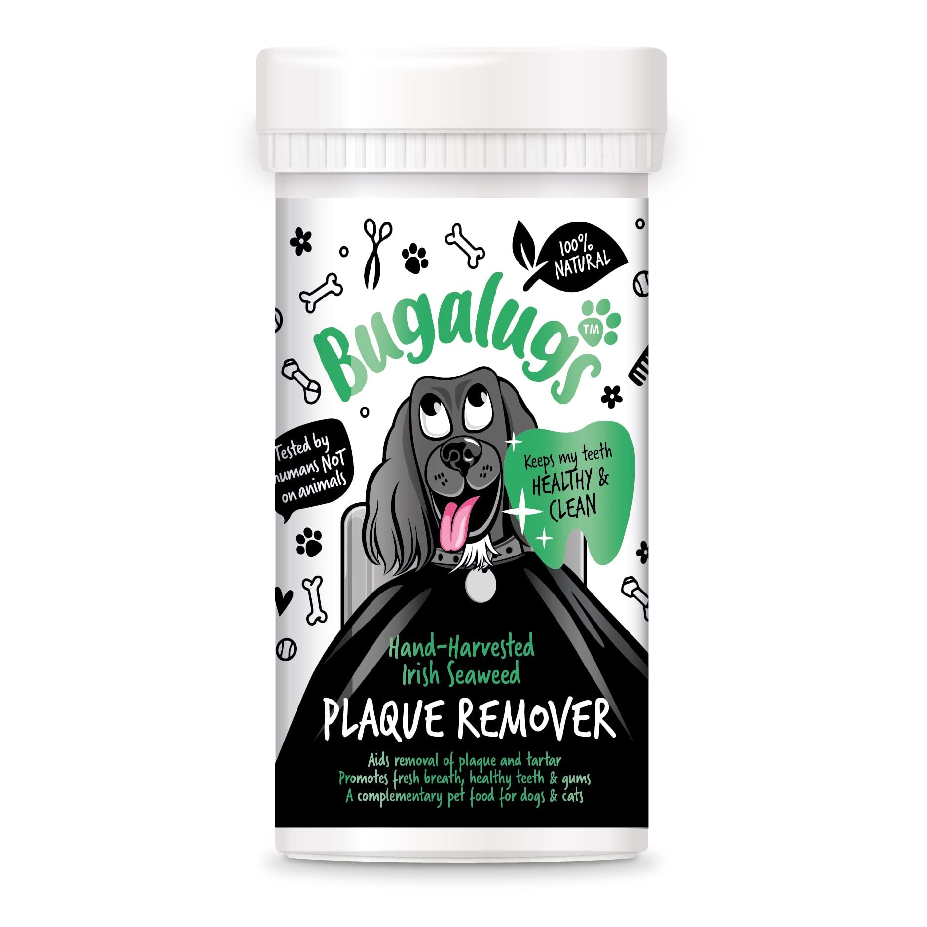 BUGALUGSPlaque Off Remover for Dog Teeth & Bad Breath 100% Natural | Plaque Off No Toothbrush or Dog Toothpaste | Remove Dog Bad Breath & Plaque Remover for Dogs & Cats (Dog 70g)