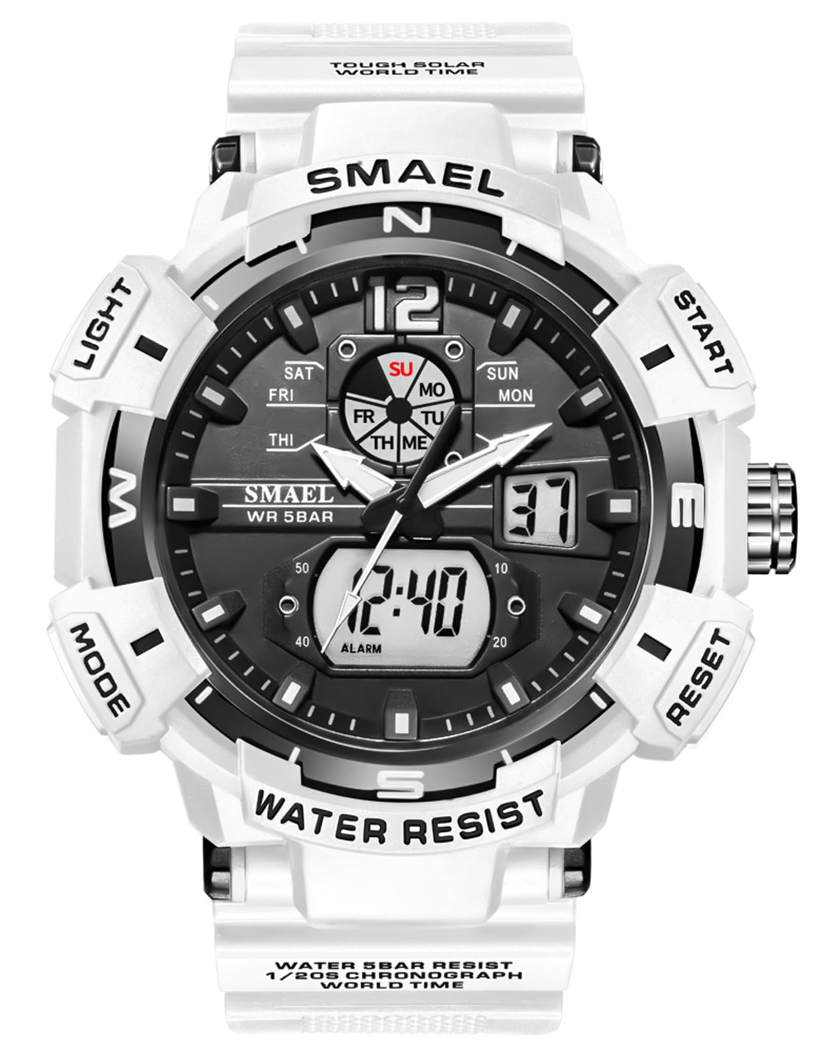 FANMISMens Analog Digital Sports Watch Large Face Outdoor Sports Waterproof Military Wrist Watches with Date Multifunction Tactics LED Army Stopwatch