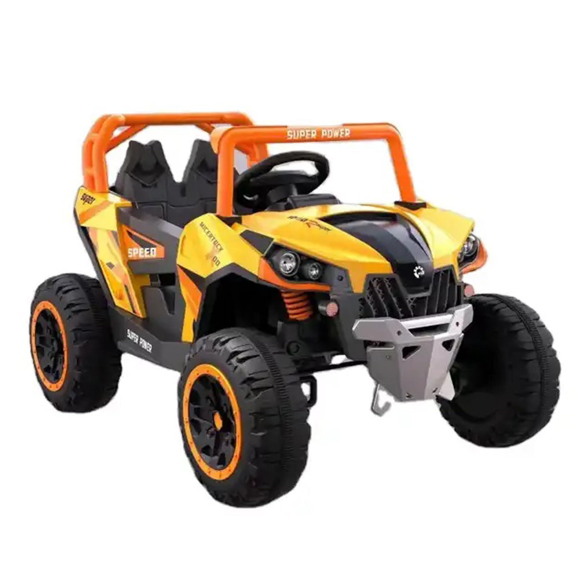 DORSA12V Battery Operated Super Power Speed X UTV Ride on Sports for Kids, Ride on Kids UTV Jeep with Music, Sound & Light| Electric Kids Ride on to Drive for 2 to 6 Years Boy Girl (Yellow)