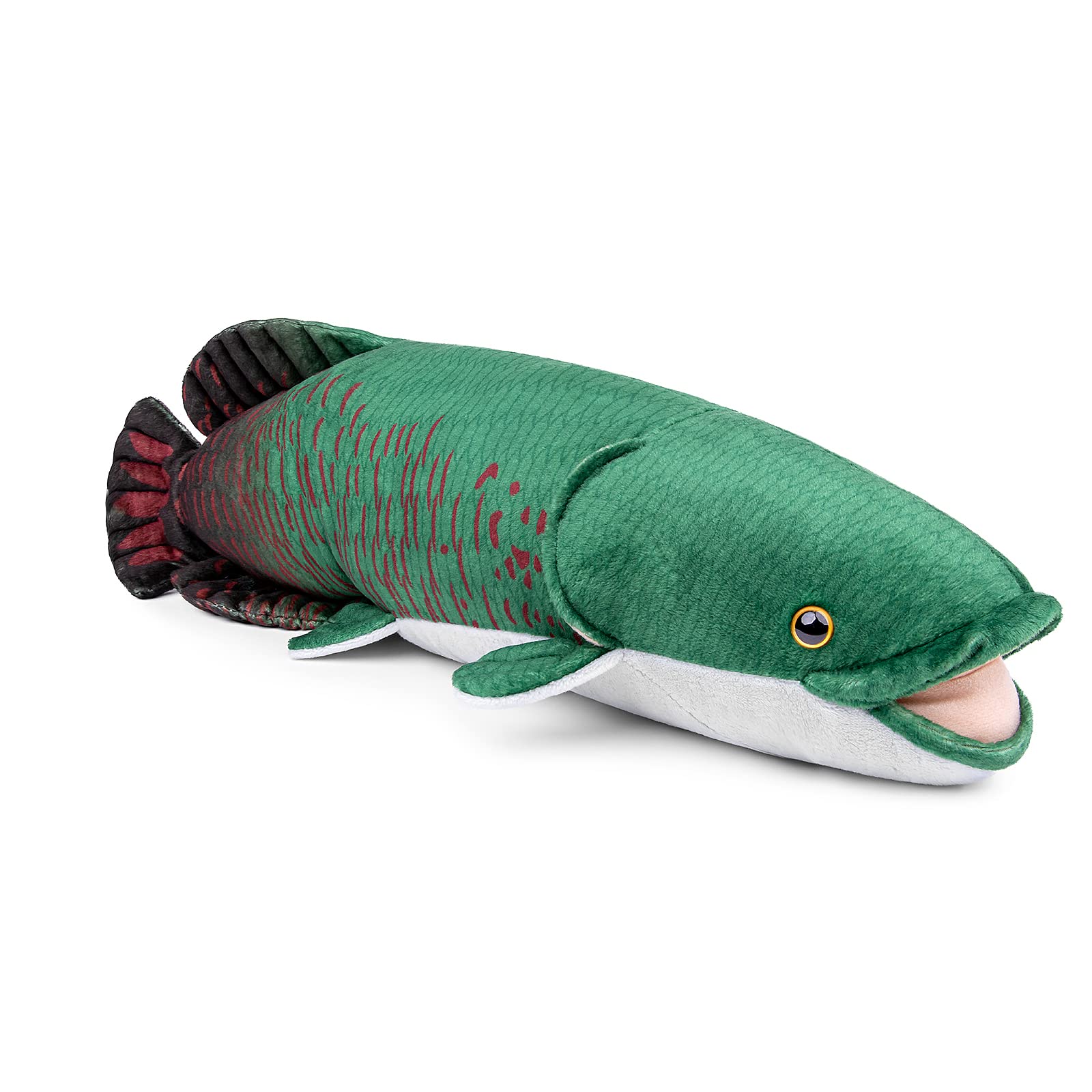 ZHONGXIN MADE Arapaima Plush - Lifelike Arapaima Gigas Fish Stuffed Animals, Soft Green 18inch Arapaima Fish Plushie Toy, Super Soft Plush Dolls for Kids Model Toys, Gifts for Kids