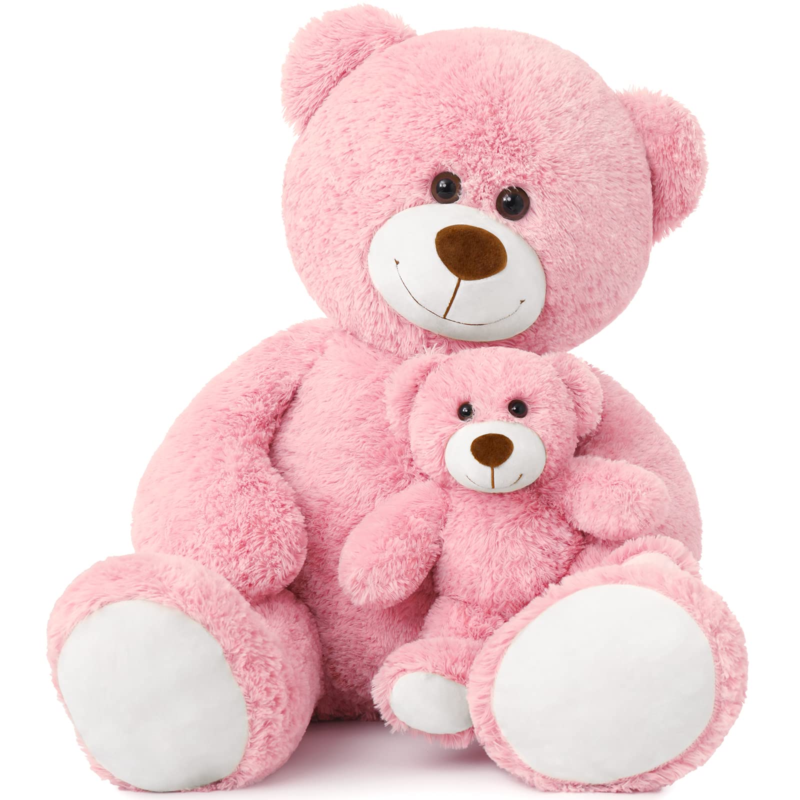 Muiteiur40" Pink Giant Teddy Bear Set - Mommy & Baby Stuffed Animal - Great Gift for Kids, Baby Shower, Christmas, Valentines Day, Party Decor