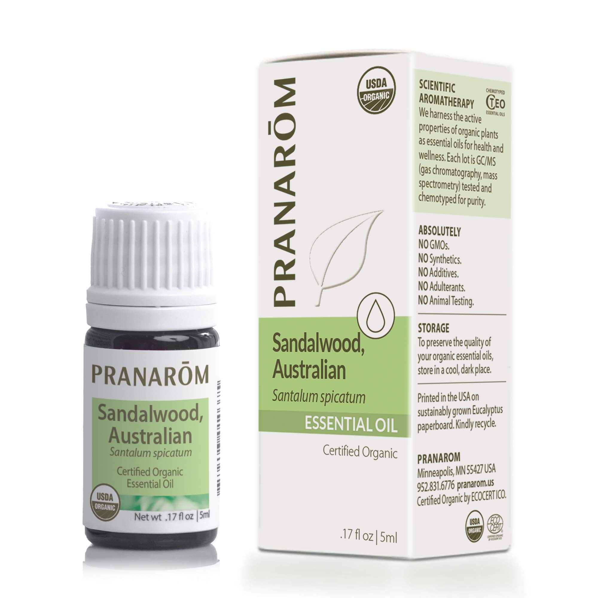 Pranarom - Certified USDA and ECOCERT Organic Sandalwood Essential Oil, Australian 5ml