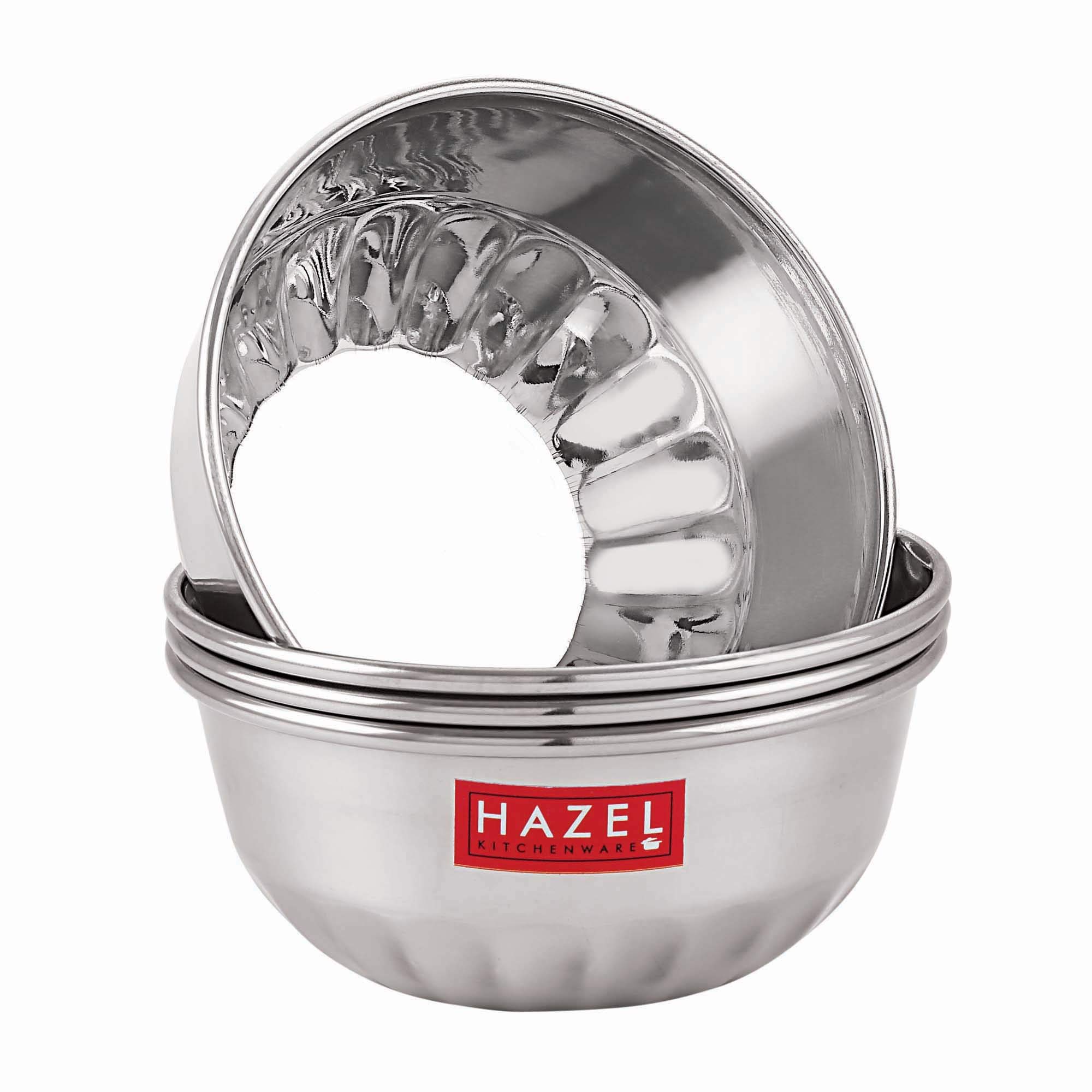 HAZEL Stainless Steel Modern Serving Bowl - 220ml, Set of 4, Silver