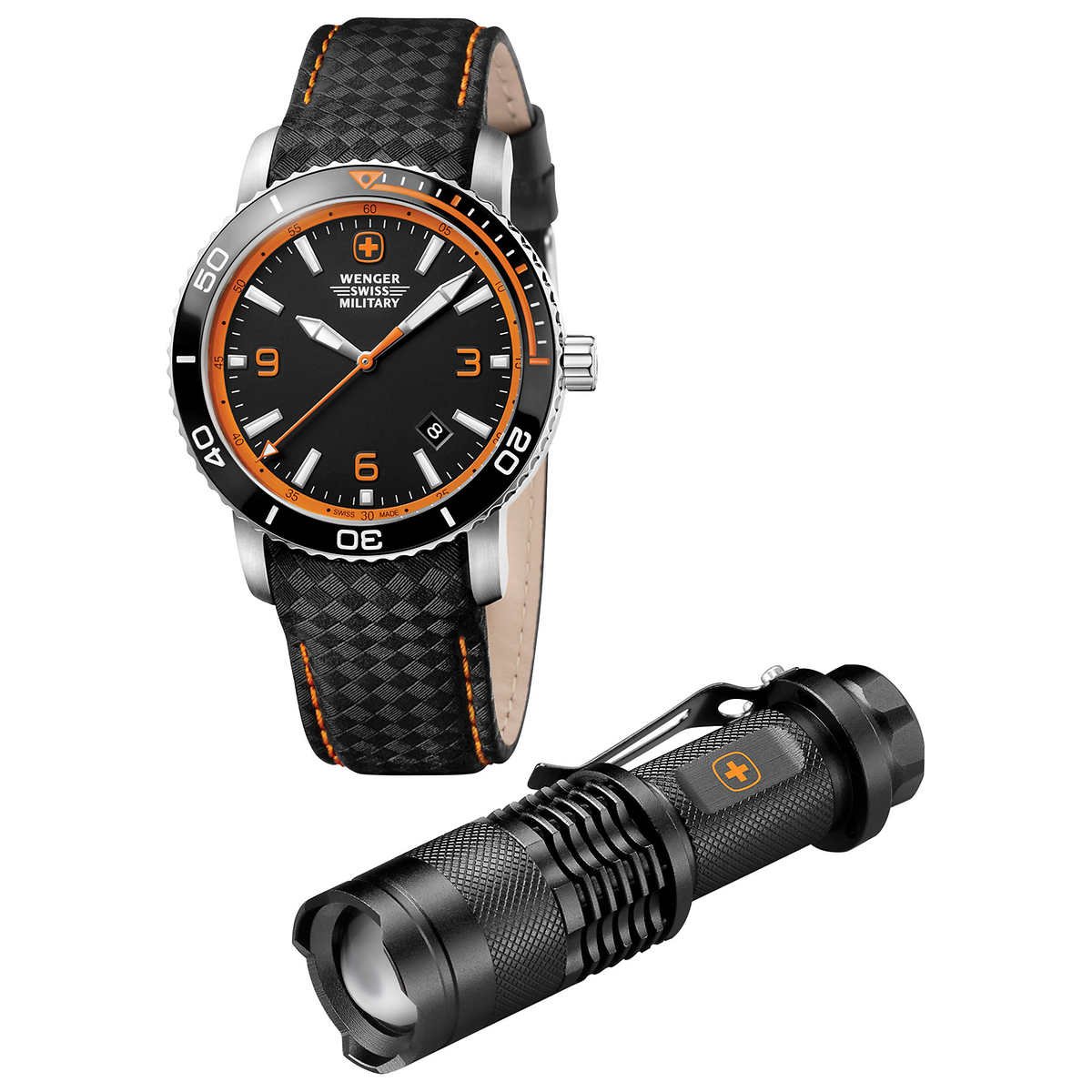 Wenger Roadster Mens Watch/LED Flashlight Set