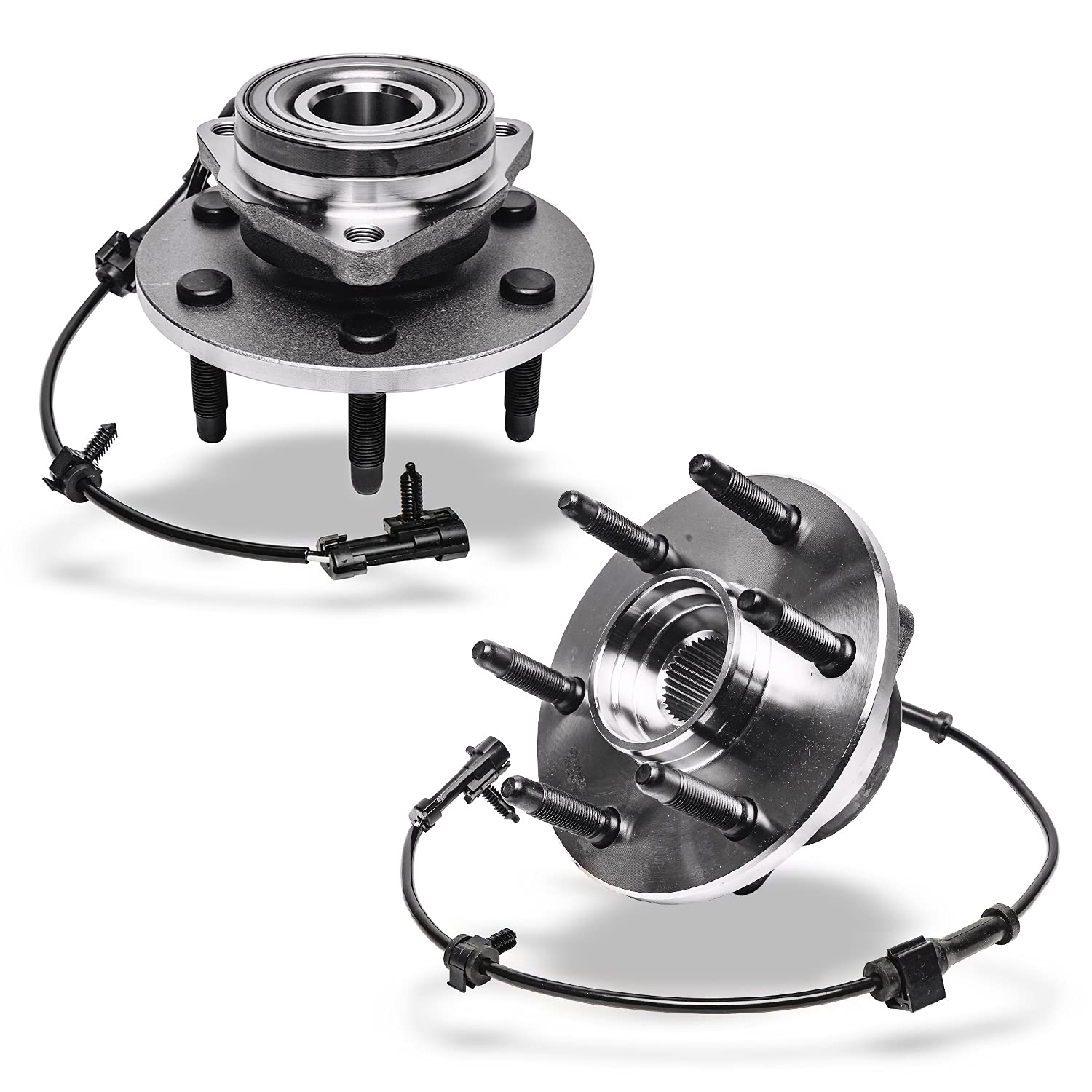 Detroit Axle - 4WD Front Wheel Bearing Hubs for Chevy GMC Silverado Sierra Avalanche Suburban Yukon XL 1500 Tahoe Express Savana 2500 Cadillac Escalade EXT ESV, Replacement Wheel Bearing and Hubs